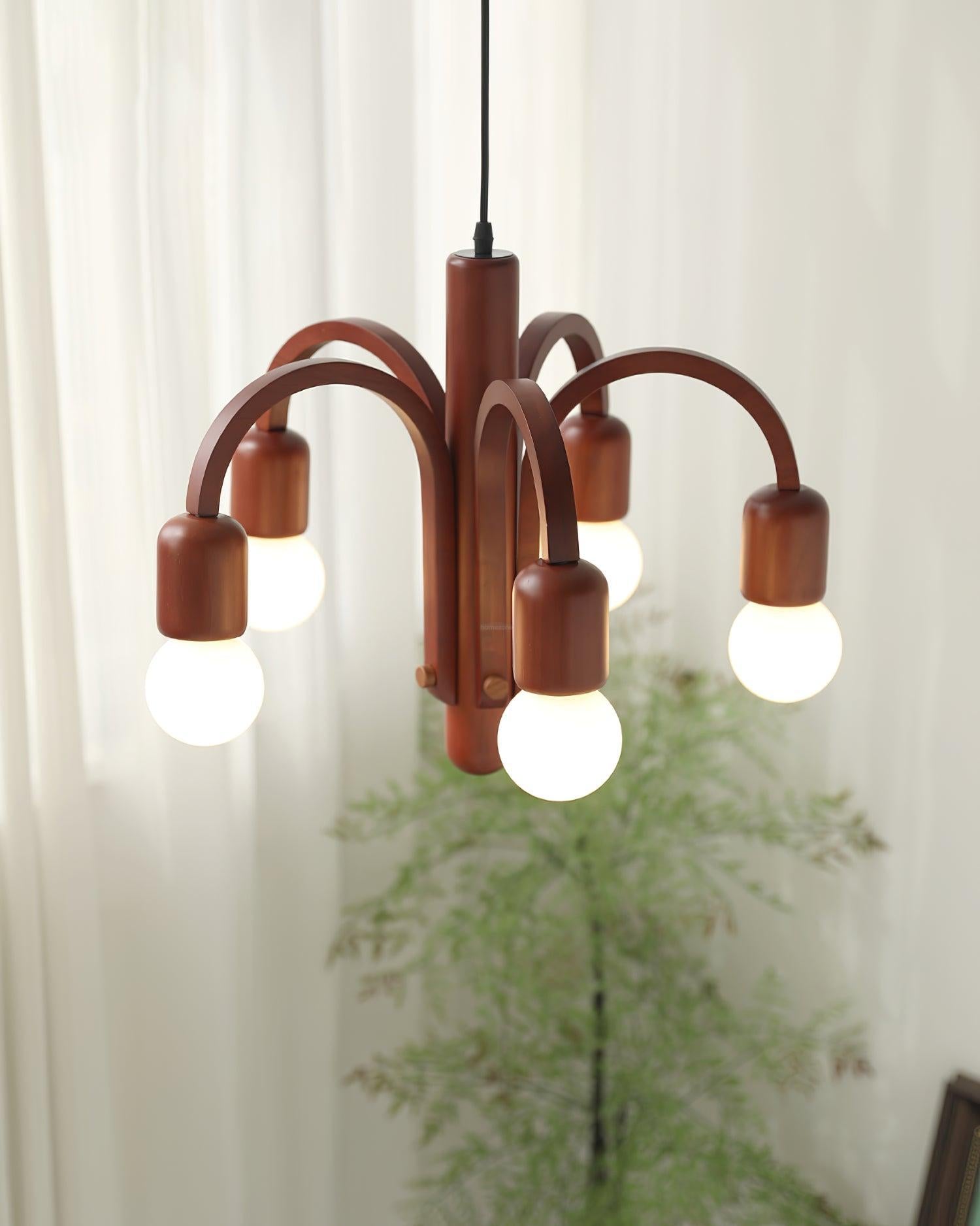 Candela Teak Chandelier Φ 19.6″ - Bend-1-Luxehomezone