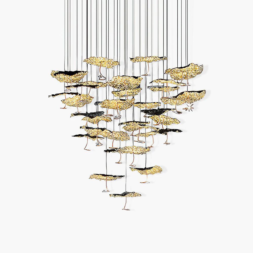 Brass Aviary Constellation Chandelier with 1/3/6/10/17/22 heads - Helia-1-Luxehomezone