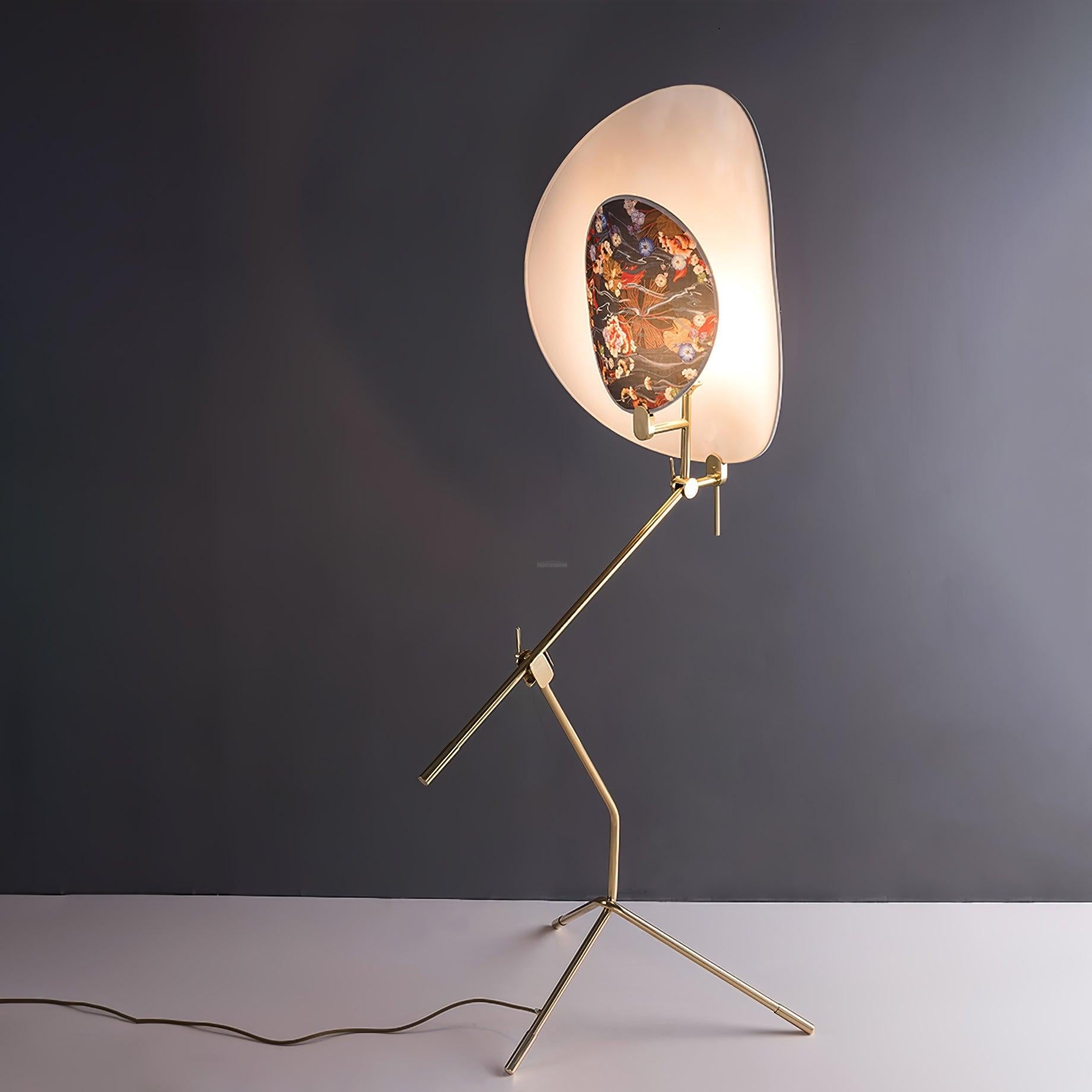 Floral Nocturne Floor Lamp ∅ 23.6″ - Drapery-1-Luxehomezone