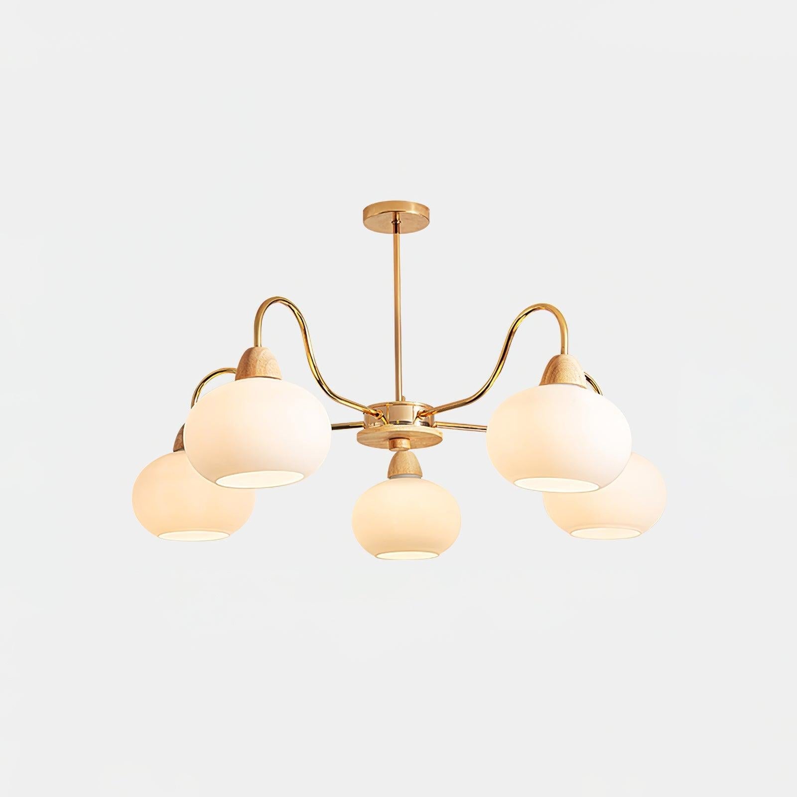 Glass Persimmon Chandelier with 3/5/6/8 heads - Glass Chandelier, Persimmon-1-Luxehomezone