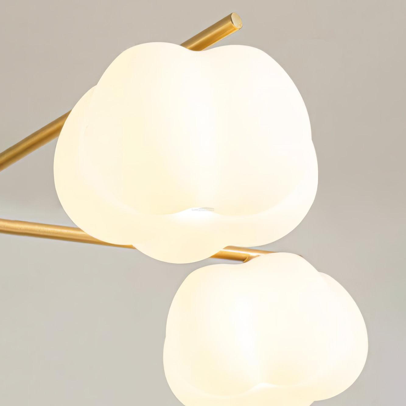 Wooden Cotton Balls Chandelier with 5/8 lamps - Zahara-1-Luxehomezone