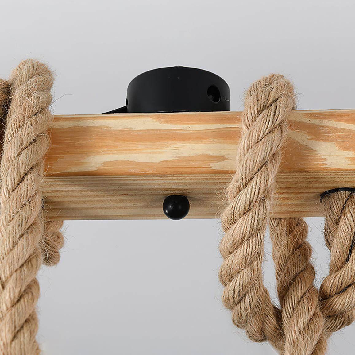 Hemp Rope Industrial Grenade Chandelier with 5/8 heads - Luxehomezone
