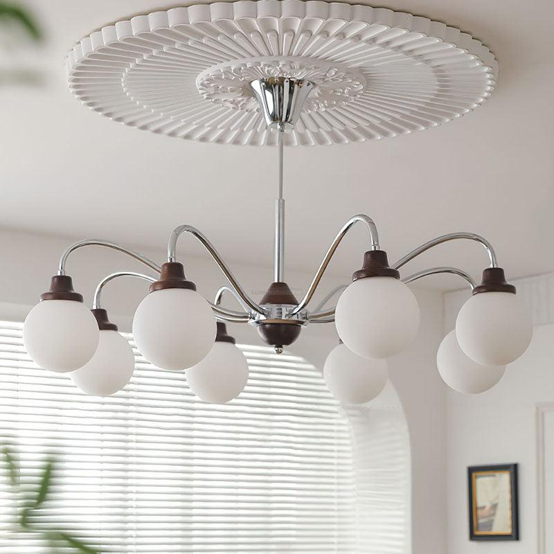 Solid Wood Magic Bean Chandelier with 4/6/8 heads - Bend, Marshmallow Chandelier-1-Luxehomezone