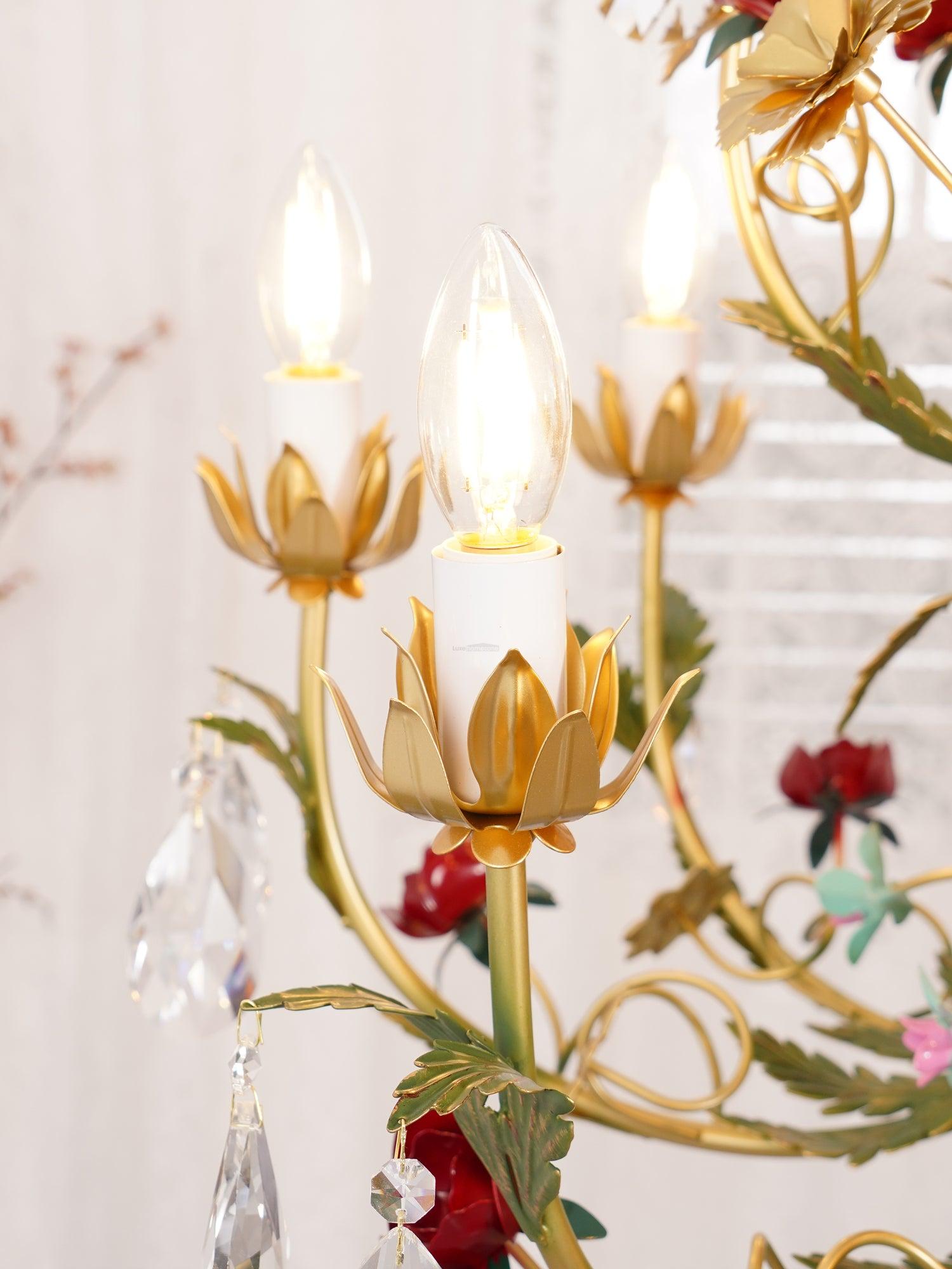 Candle Style Rose Love Chandelier with 6/8 heads - Candle-1-Luxehomezone