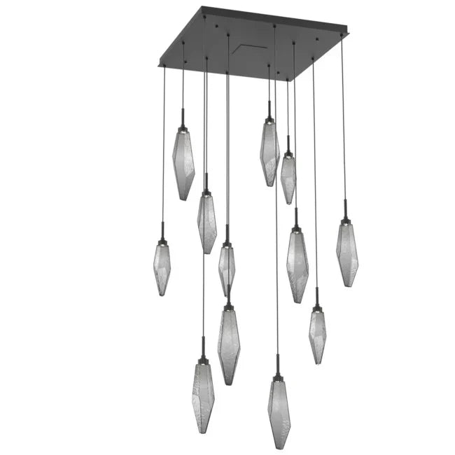Rock Crystal Cluster Square Chandelier