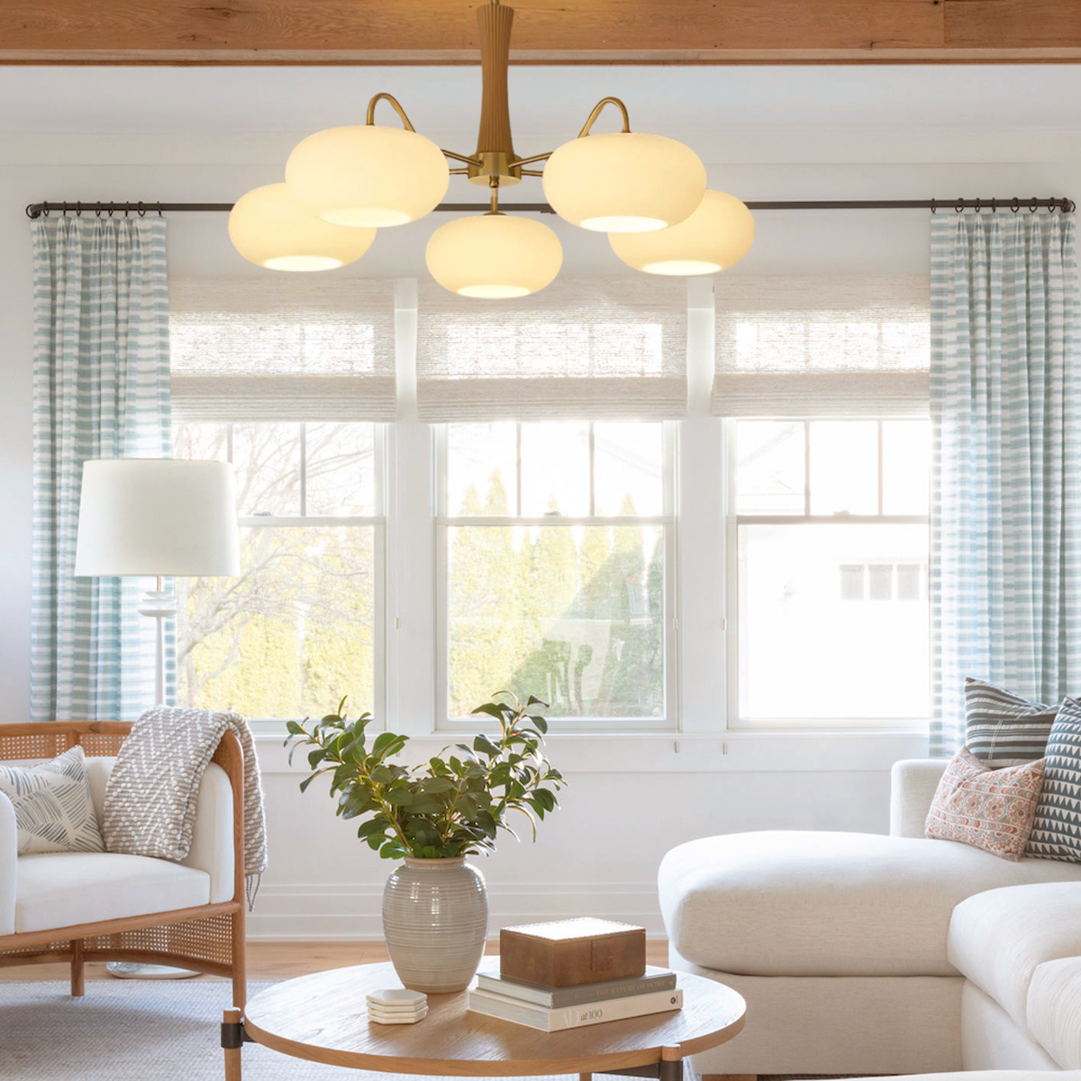 Brass Wooden Persimmon Ceiling Light For Living Room - Glass Chandelier, Persimmon, Semi Flush Mounts-1-Luxehomezone