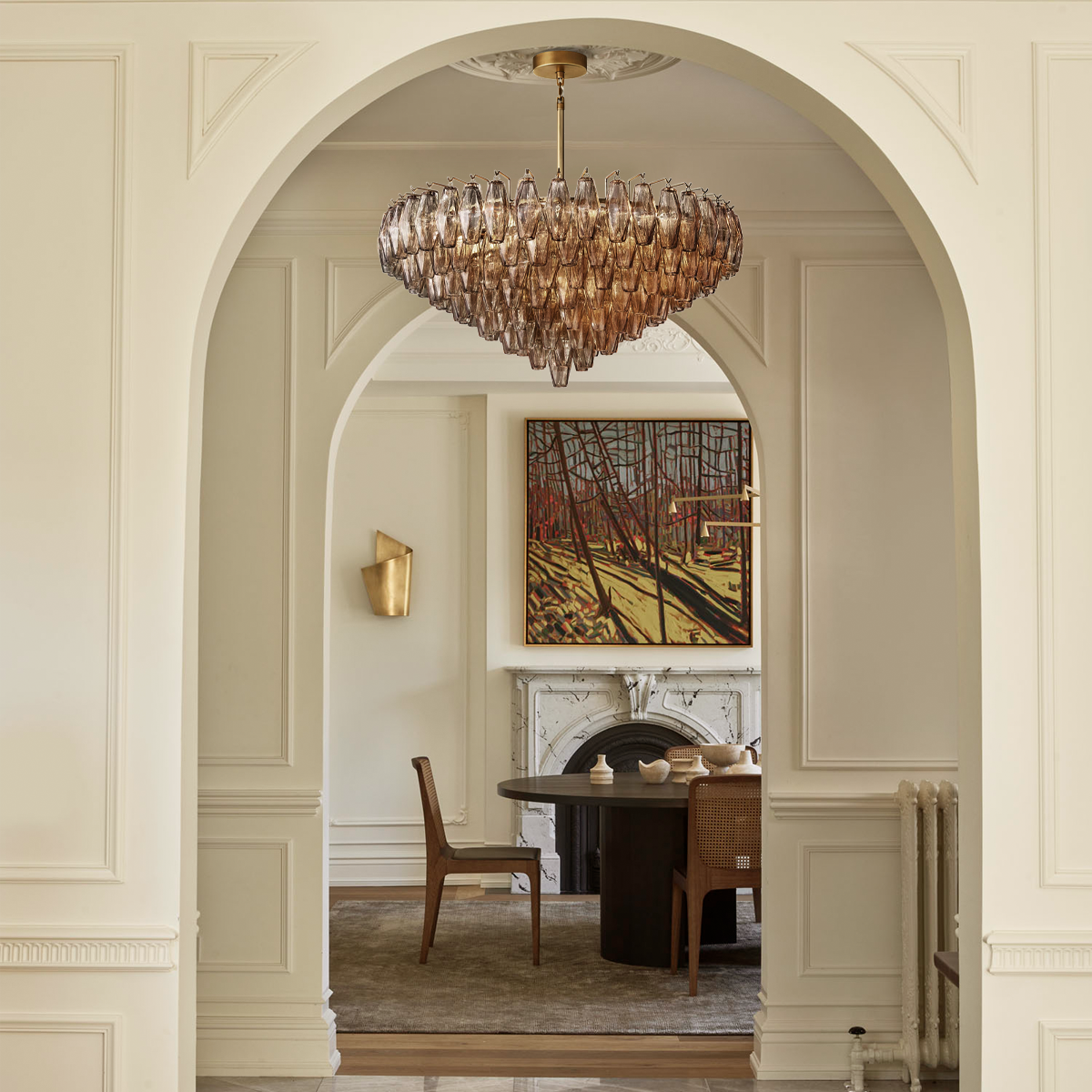 Chara Glass Tiered Round Chandelier 37"