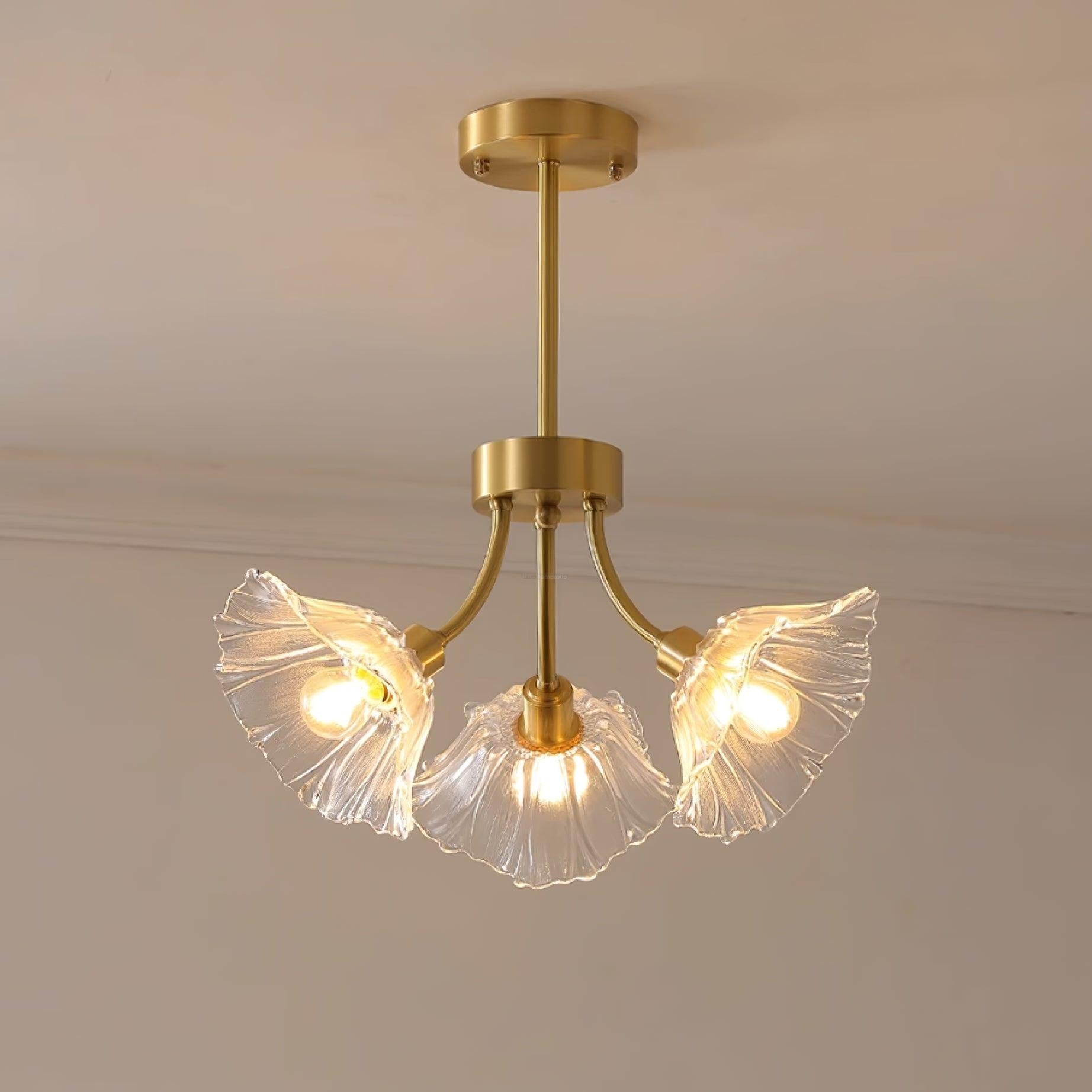 Kalin Flower Glass Chandelier with 3/5/8 heads - Luxehomezone