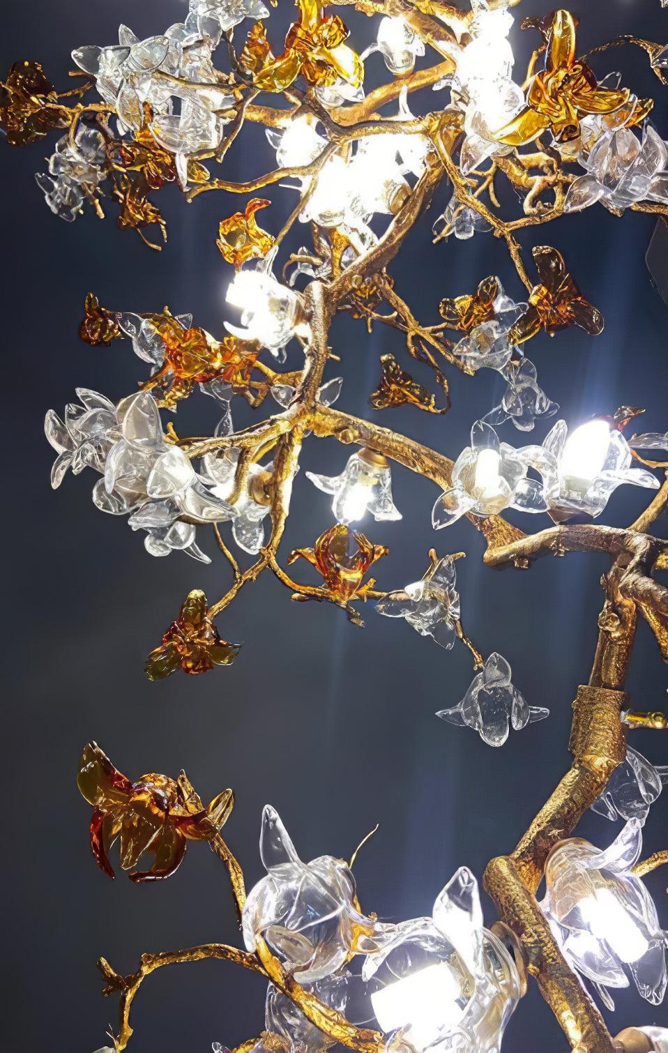 Brass Maple Long Branch Staircase Chandelier - Helia-1-Luxehomezone
