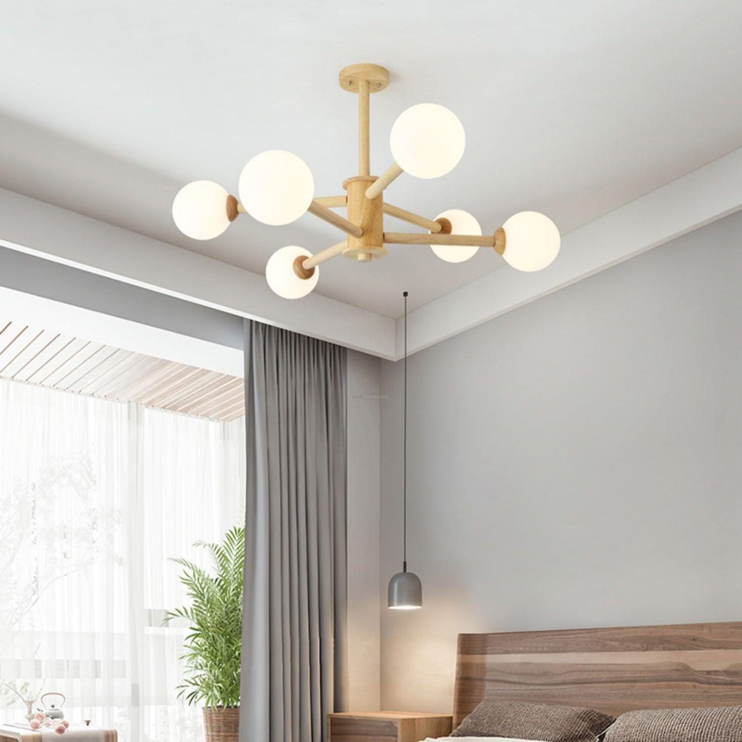 Kozan Wooden Chandelier with 6/8/10/12 heads - Frown-1-Luxehomezone