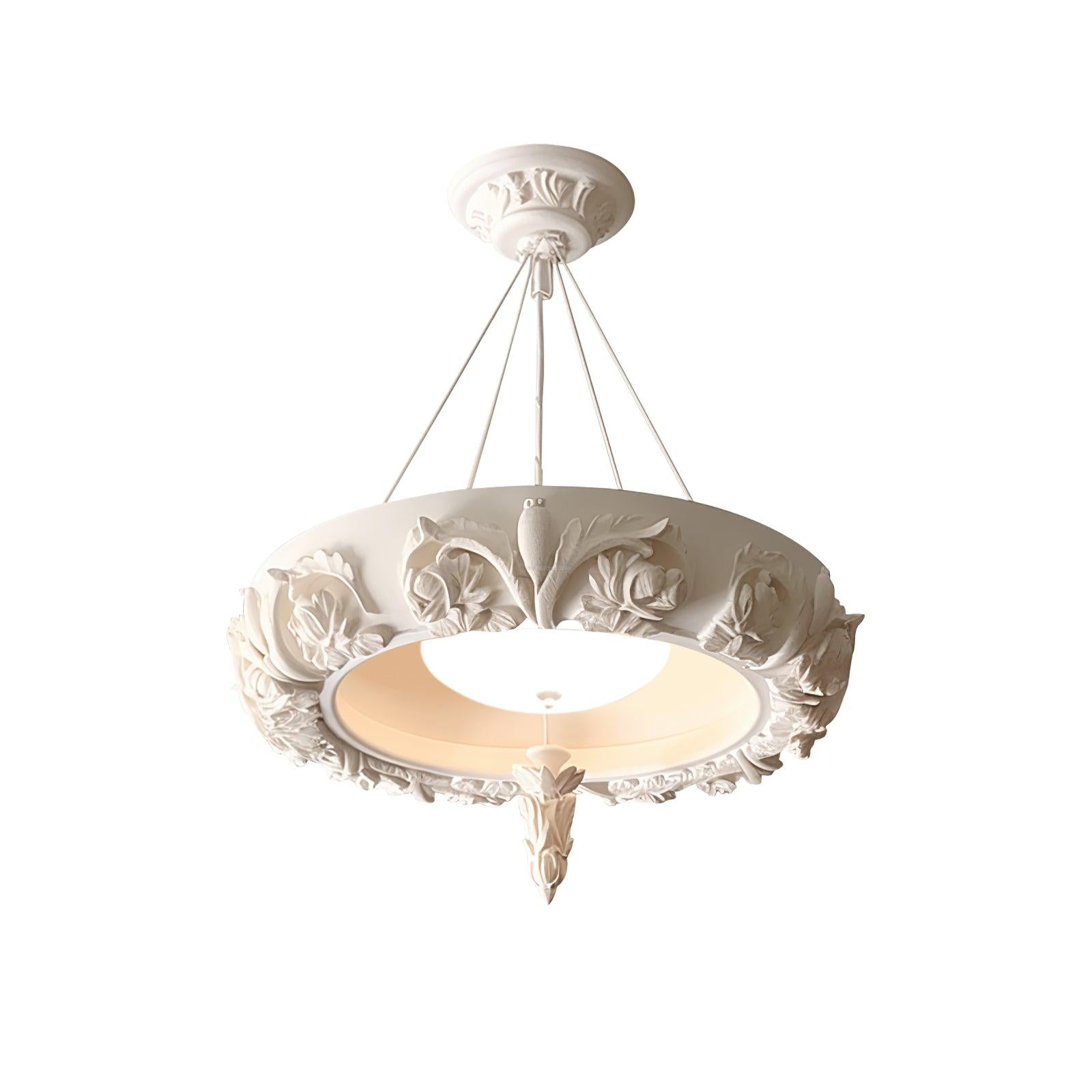 Artistic Carved Plaster Chandelier ∅ 23.6″~∅ 31.5″ - Alabaster-1-Luxehomezone