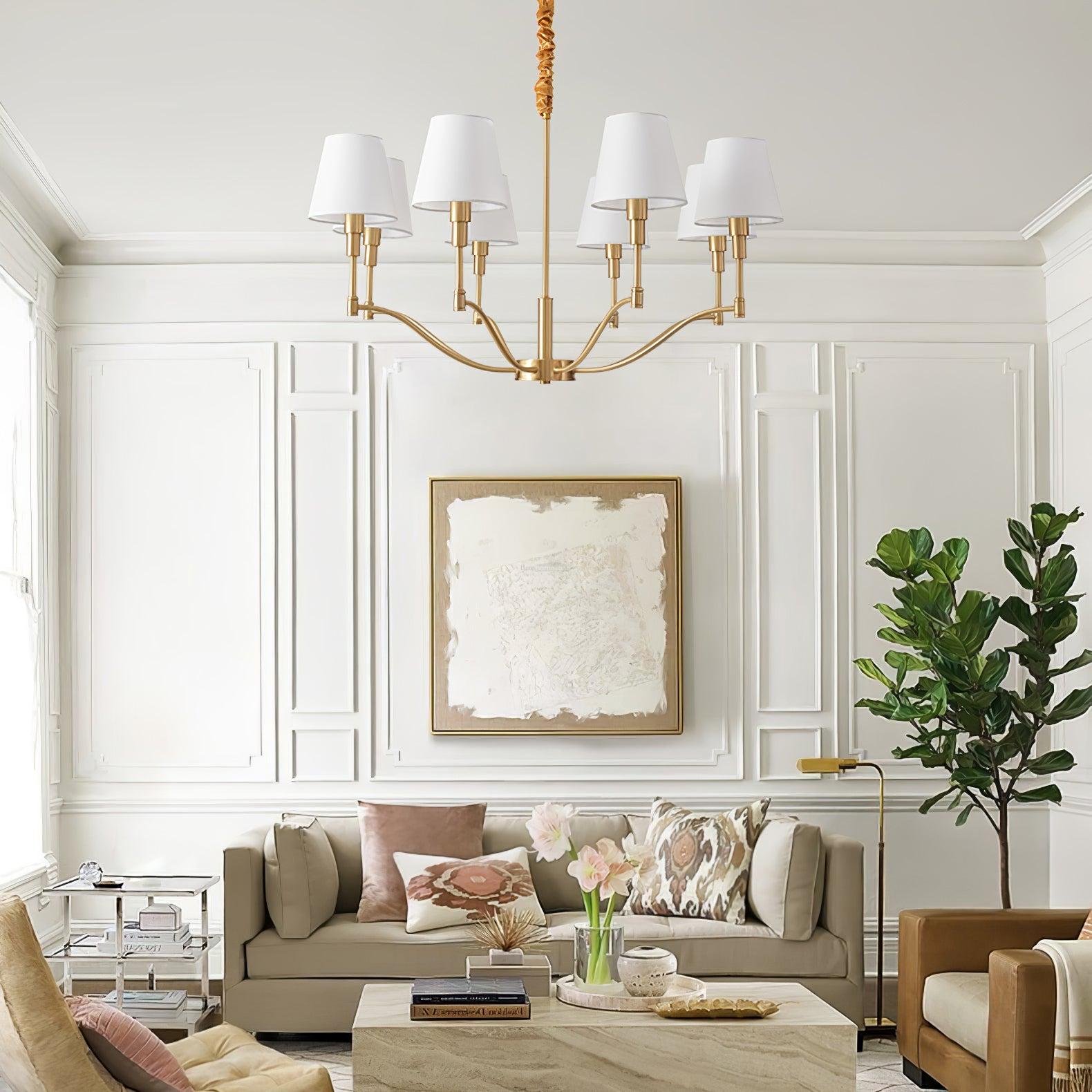 Meridian Mid Century Brass Chandelier with 3/5/8 heads - Variety-1-Luxehomezone