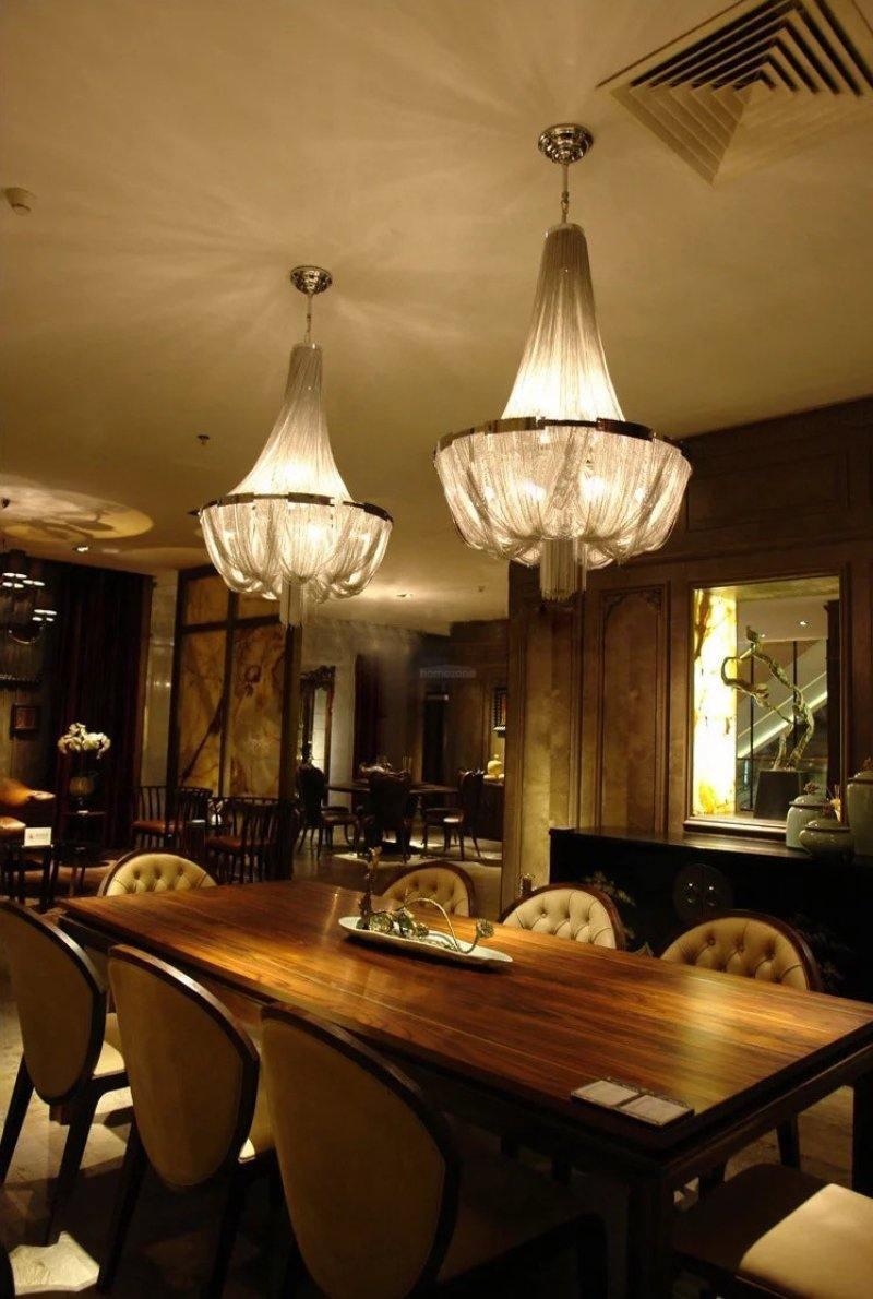Tassel Aluminum Chain Chandelier ∅ 23.6″ - Tassel-1-Luxehomezone