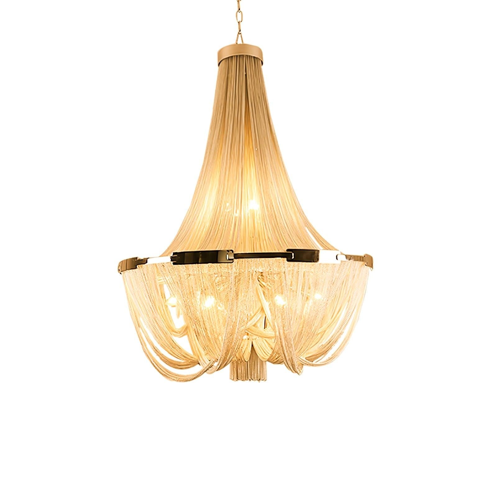 Tassel Aluminum Chain Chandelier ∅ 23.6″ - Tassel-1-Luxehomezone