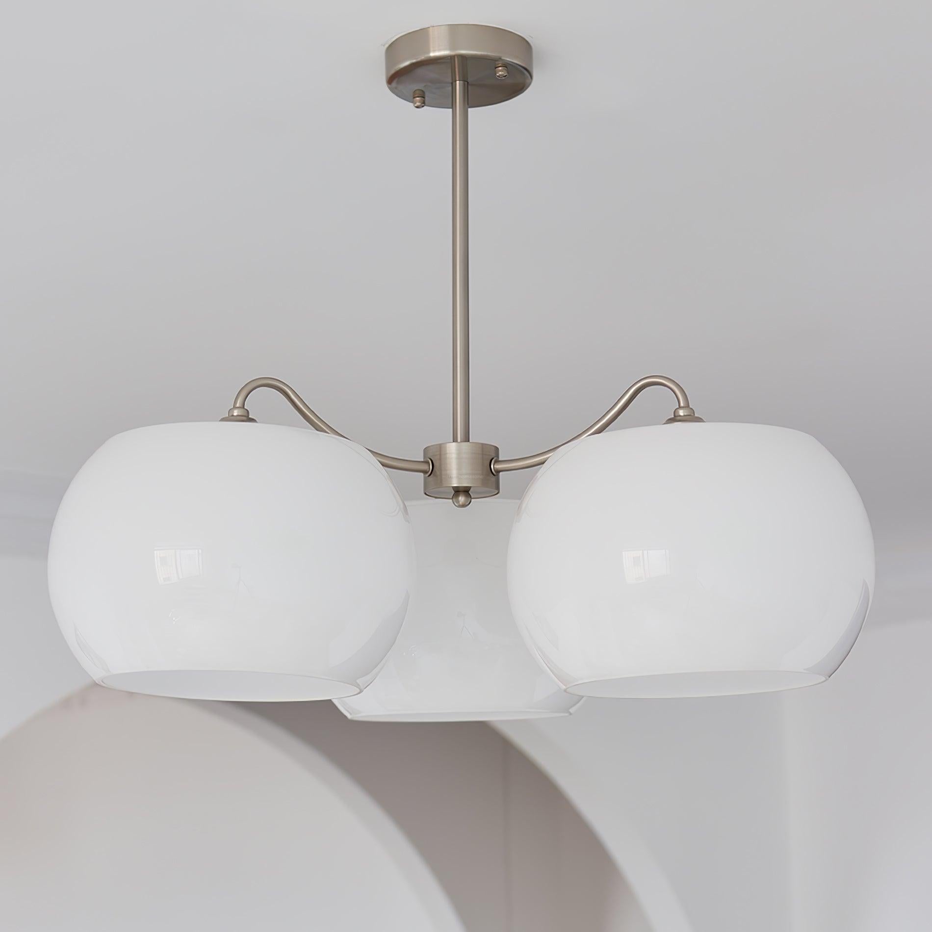 Nickel Glass Persimmon Chandelier with 3/5 heads - Glass Chandelier, Optimized, Persimmon-1-Luxehomezone