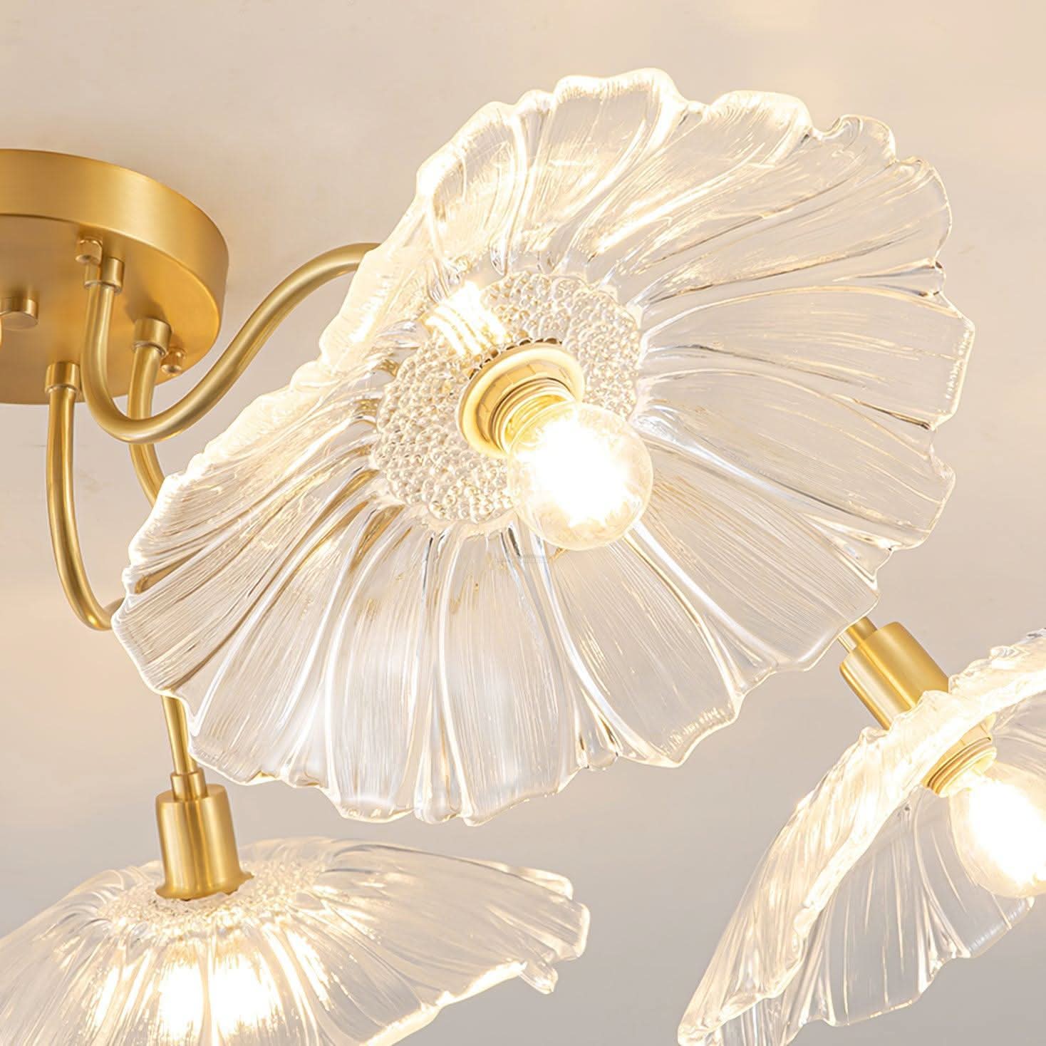 Lotus Leaf Glass Ceiling Lamp ∅ 31.5″/39.4'' - Luxehomezone