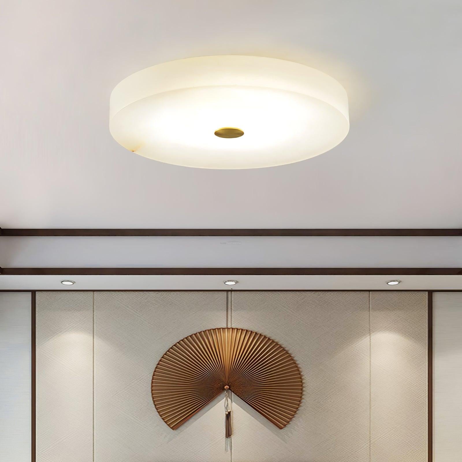 Sophie Alabaster Ceiling Light - Alabaster, Flush Mounts-1-Luxehomezone