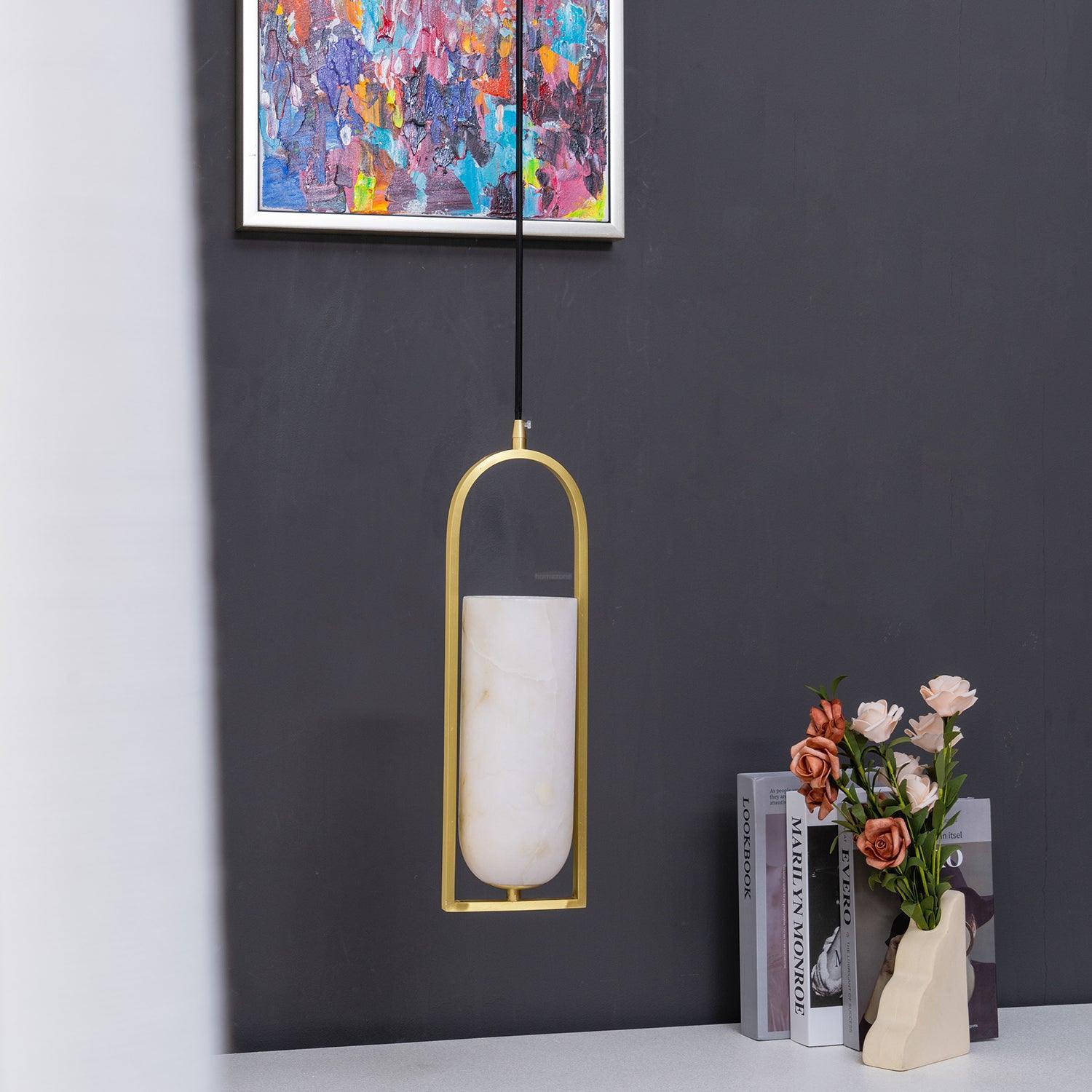 Melange Alabaster  Small Pendant Light - Alabaster, Alabaster Pendant-1-Luxehomezone