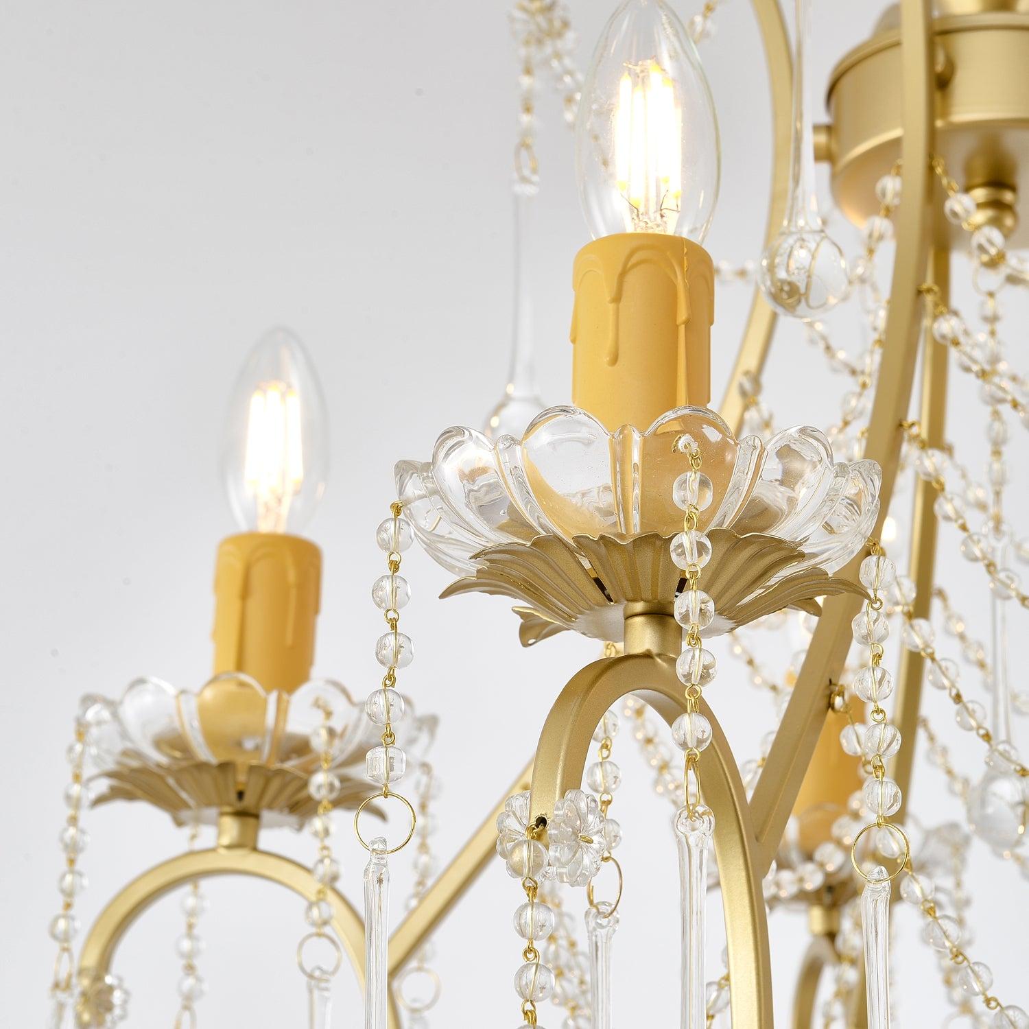Crystal Birdcage Candle Chandelier Φ 21.7″ Candle - Candle-1-Luxehomezone