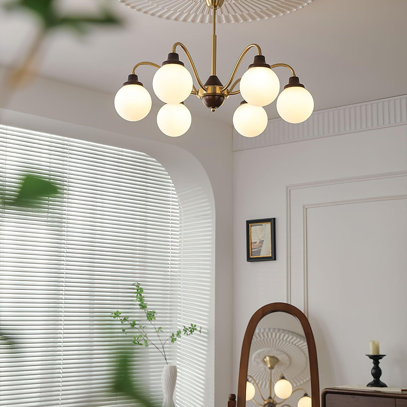 Solid Wood Magic Bean Chandelier with 4/6/8 heads - Bend, Marshmallow Chandelier-1-Luxehomezone