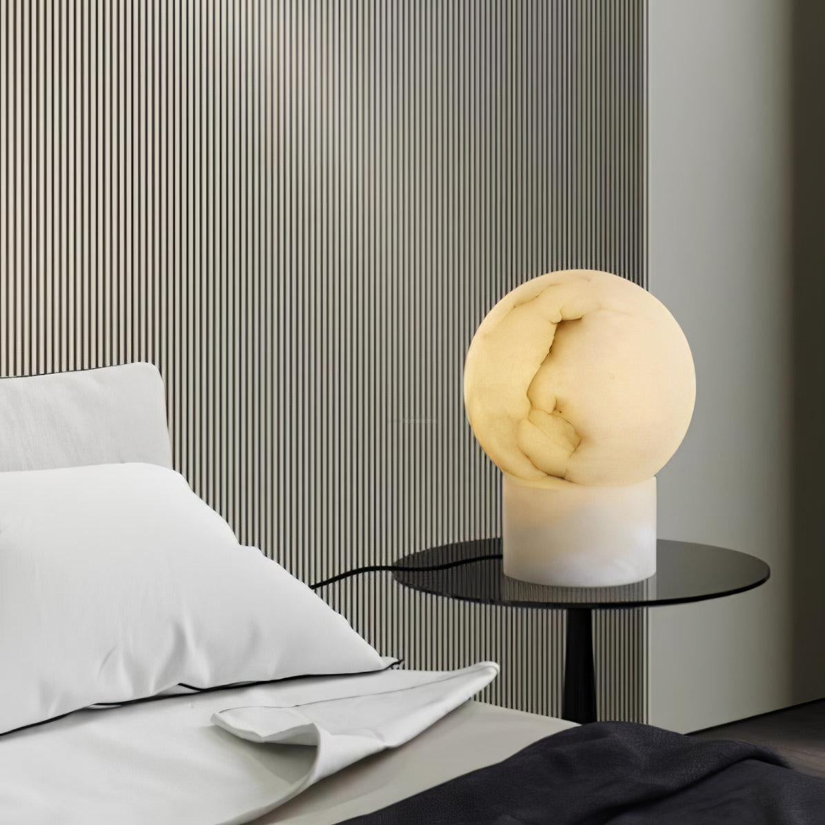 Marble Ball Table Lamp - Alabaster-1-Luxehomezone