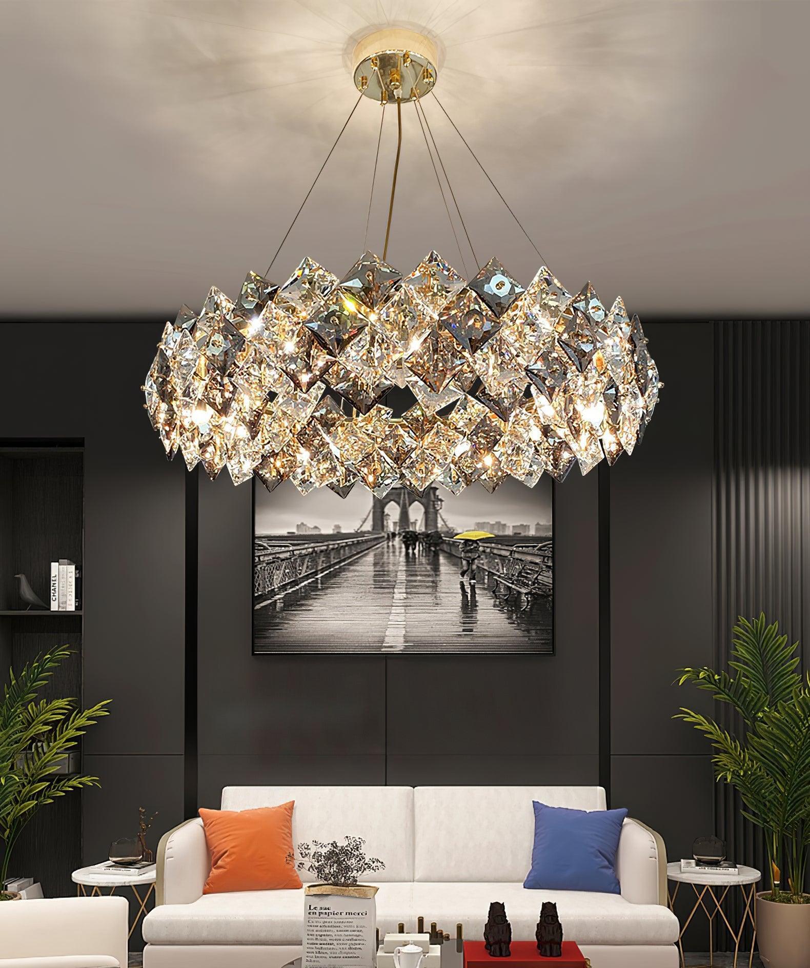 Scale Crystal Round Chandelier Φ 23.6″ - Luxehomezone
