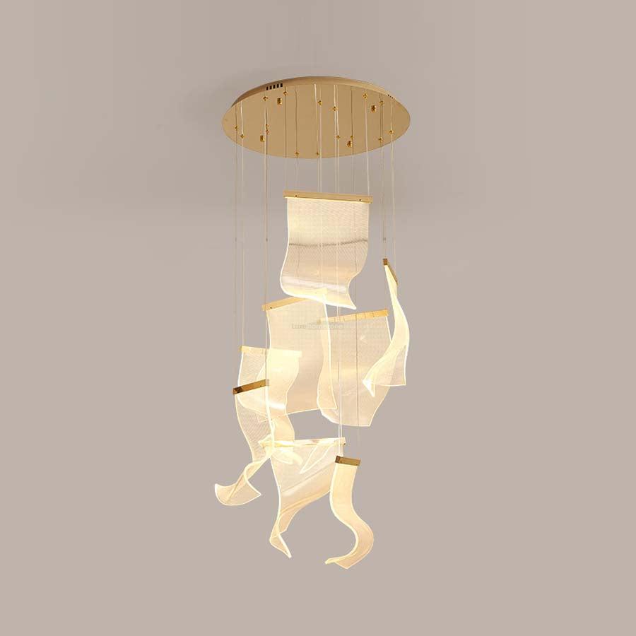 Acrylic Staircase Chandelier - Helia-1-Luxehomezone