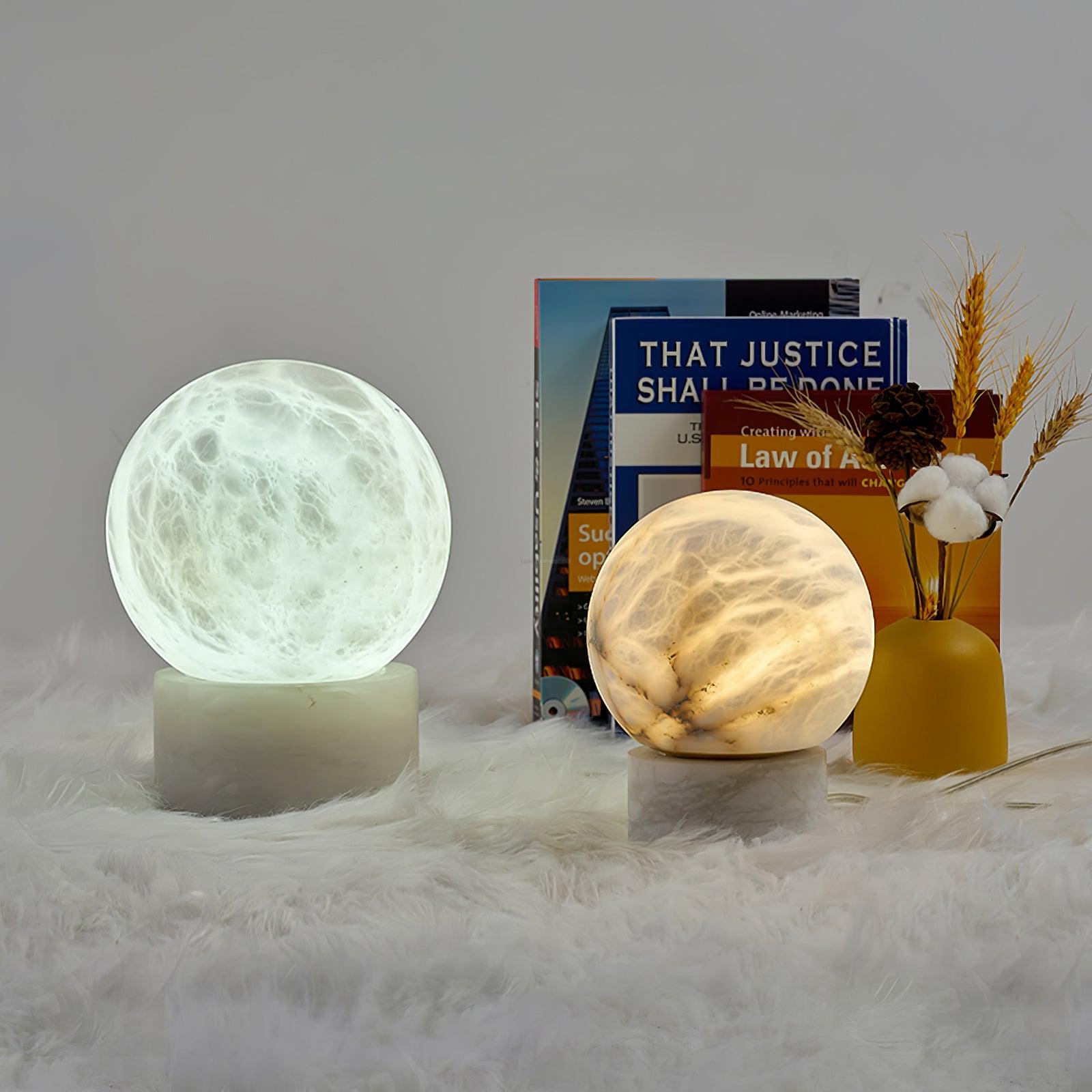 Marble Ball Table Lamp - Alabaster-1-Luxehomezone