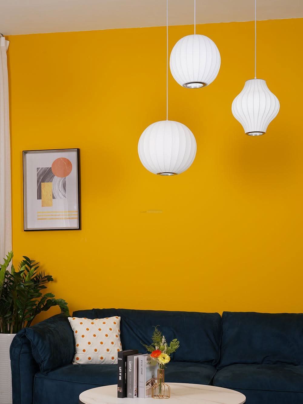 Bubble Pendant Light with Artificial Silk Lampshade - Luxehomezone