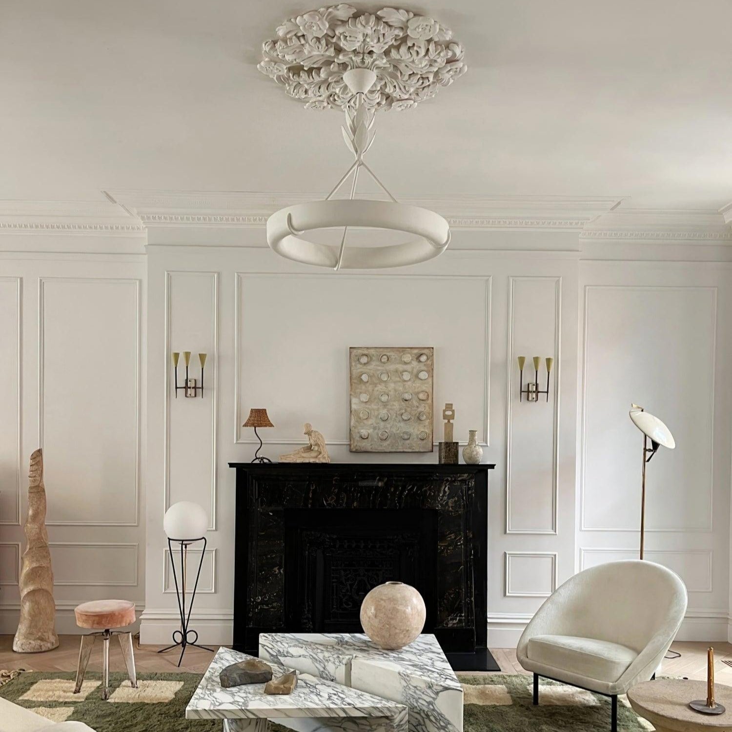 Tinsley Plaster Chandelier ∅ 23.6″/31.5'' - Alabaster, Alabaster Chandelier, Alabaster Pendant, Unknown-1-Luxehomezone