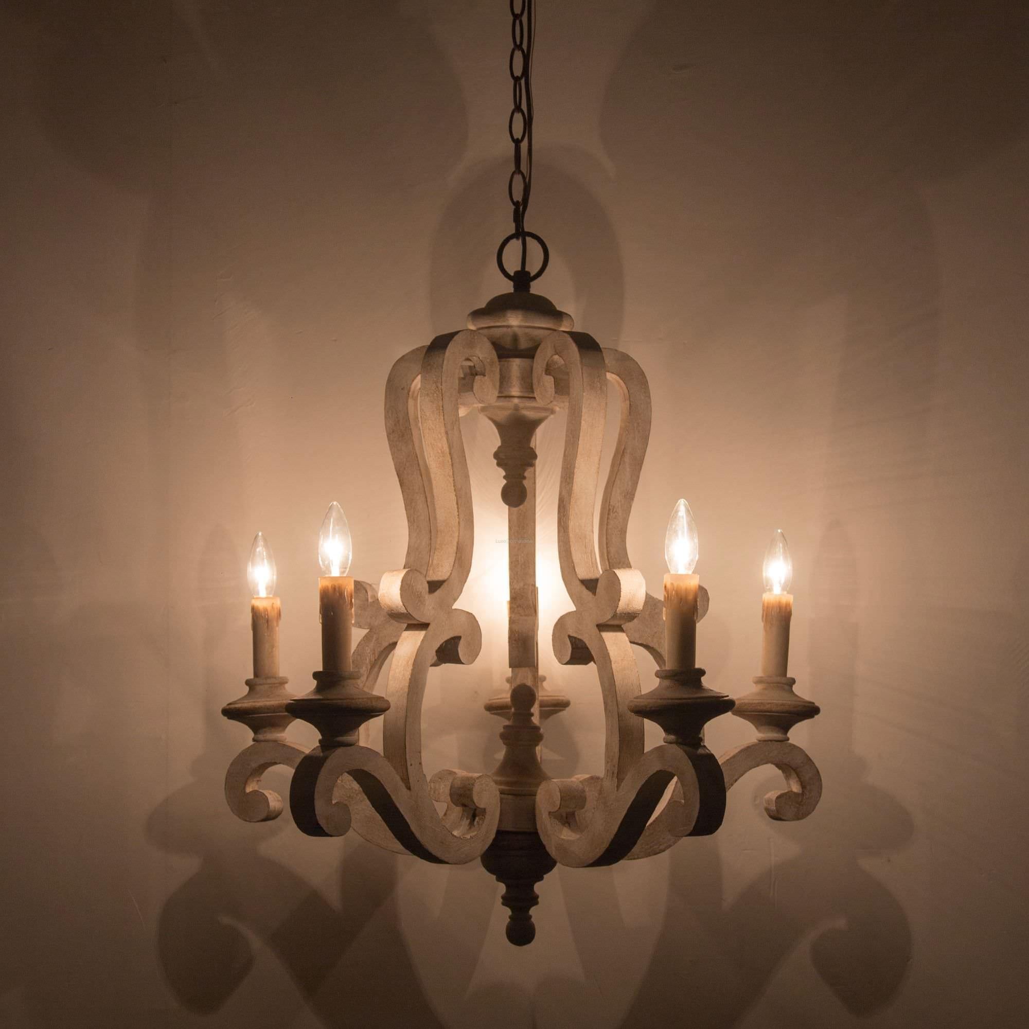 Parrotuncle Wooden Candle Chandelier Φ 23.6″ - Candle-1-Luxehomezone