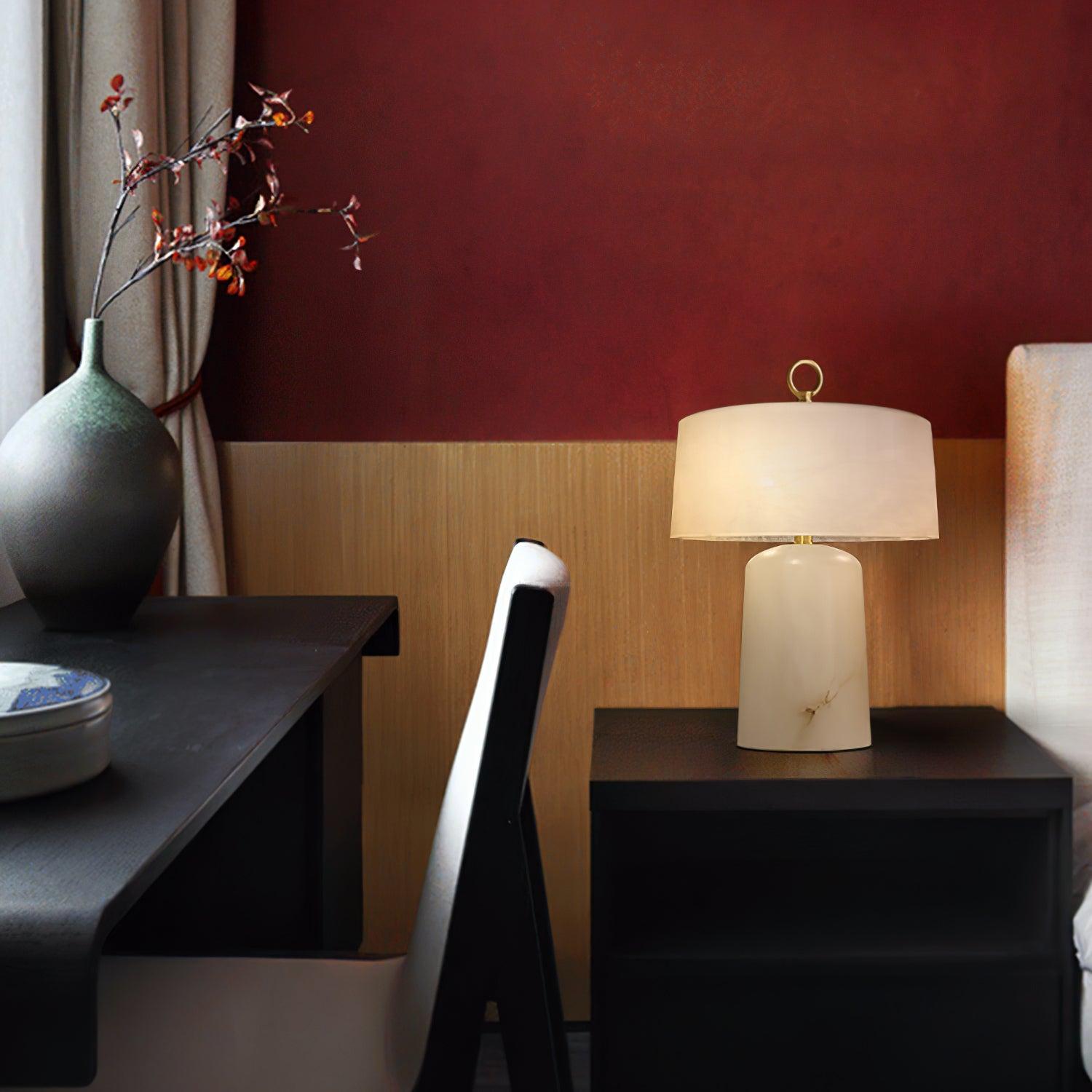Aogashima Table Lamp  ∅ 11.8″ - Alabaster-1-Luxehomezone