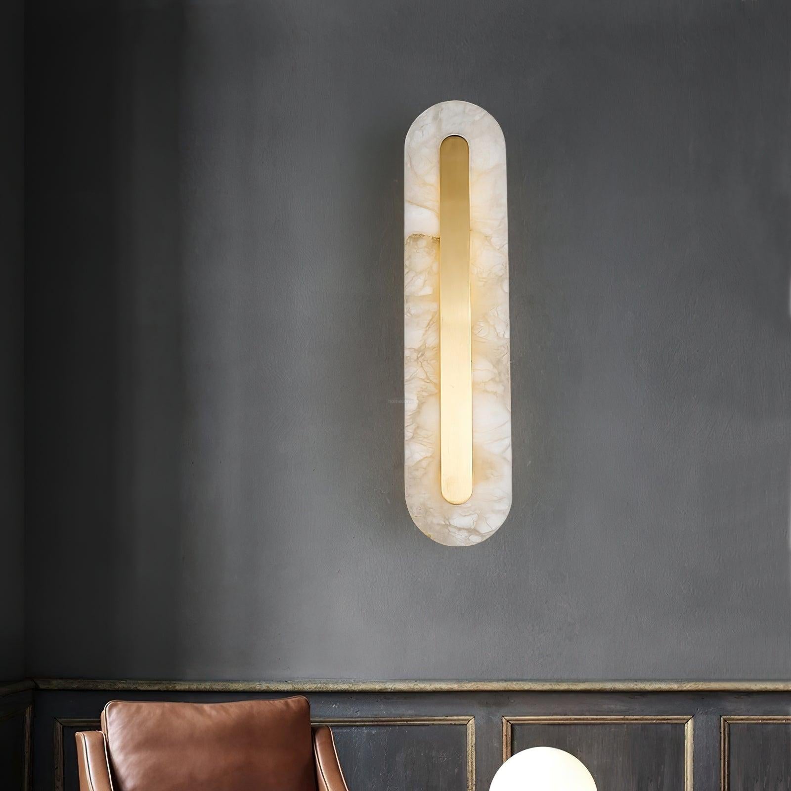 Alabaster Rounded Wall Sconce - Alabaster, Alabaster Wall Lamp-1-Luxehomezone