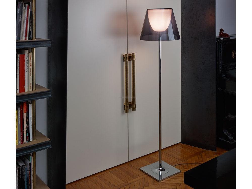 Chrome Prism Floor Lamp ∅ 15.7″ - Art Glass-1-Luxehomezone