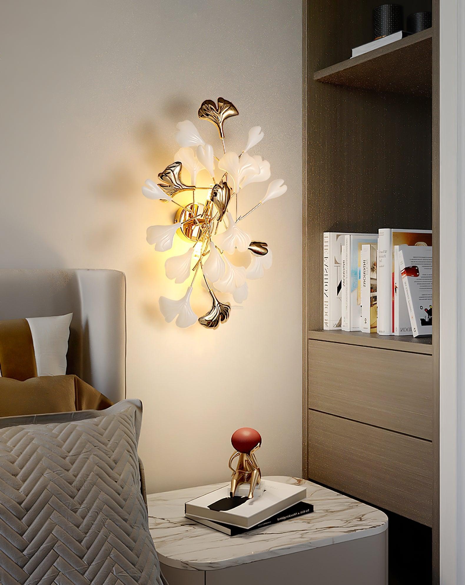 Gingko Wall Lamp with Leaves - Luxehomezone