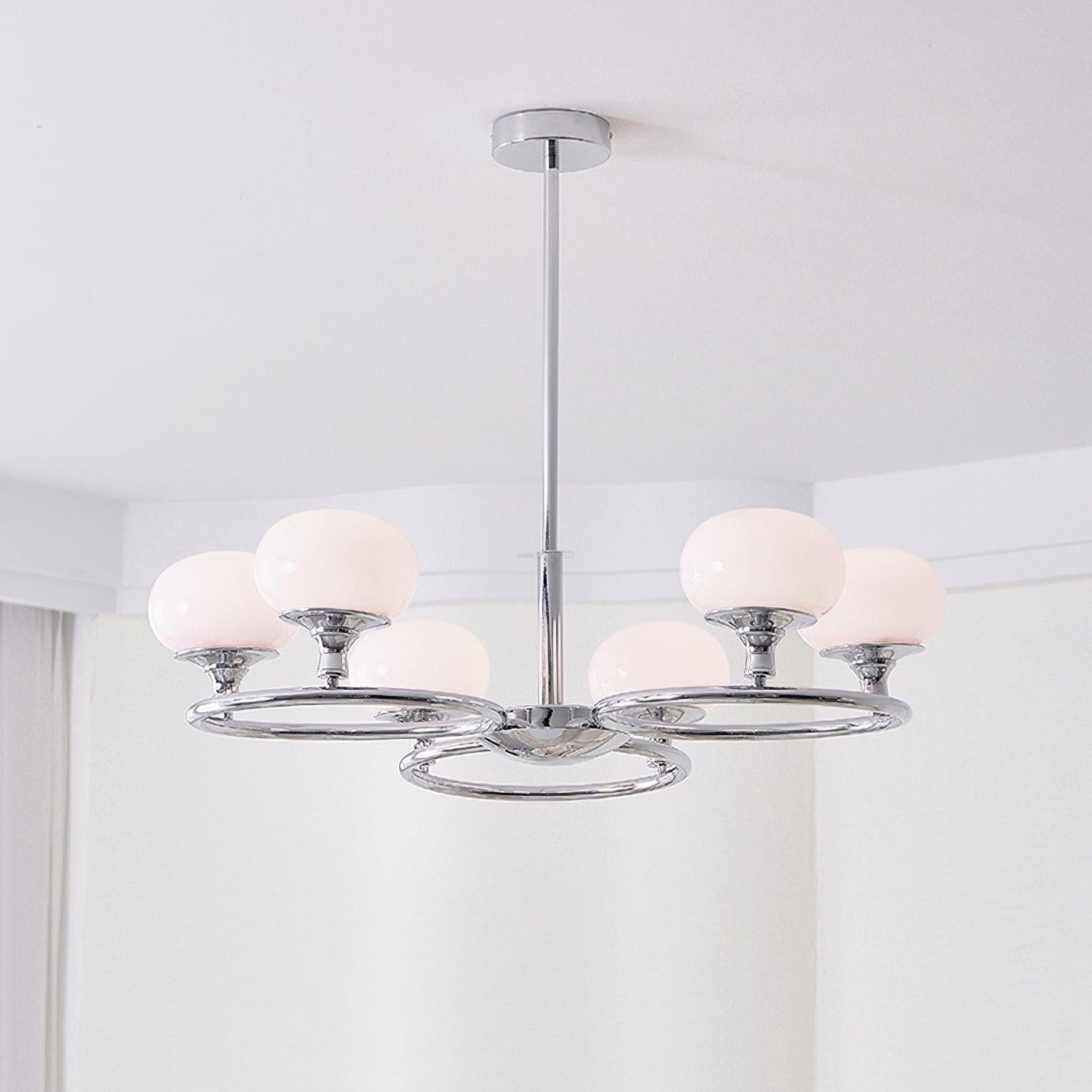 Ingersoll Round Chandelier  ∅ 31.5″ - Glass Chandelier, Persimmon-1-Luxehomezone