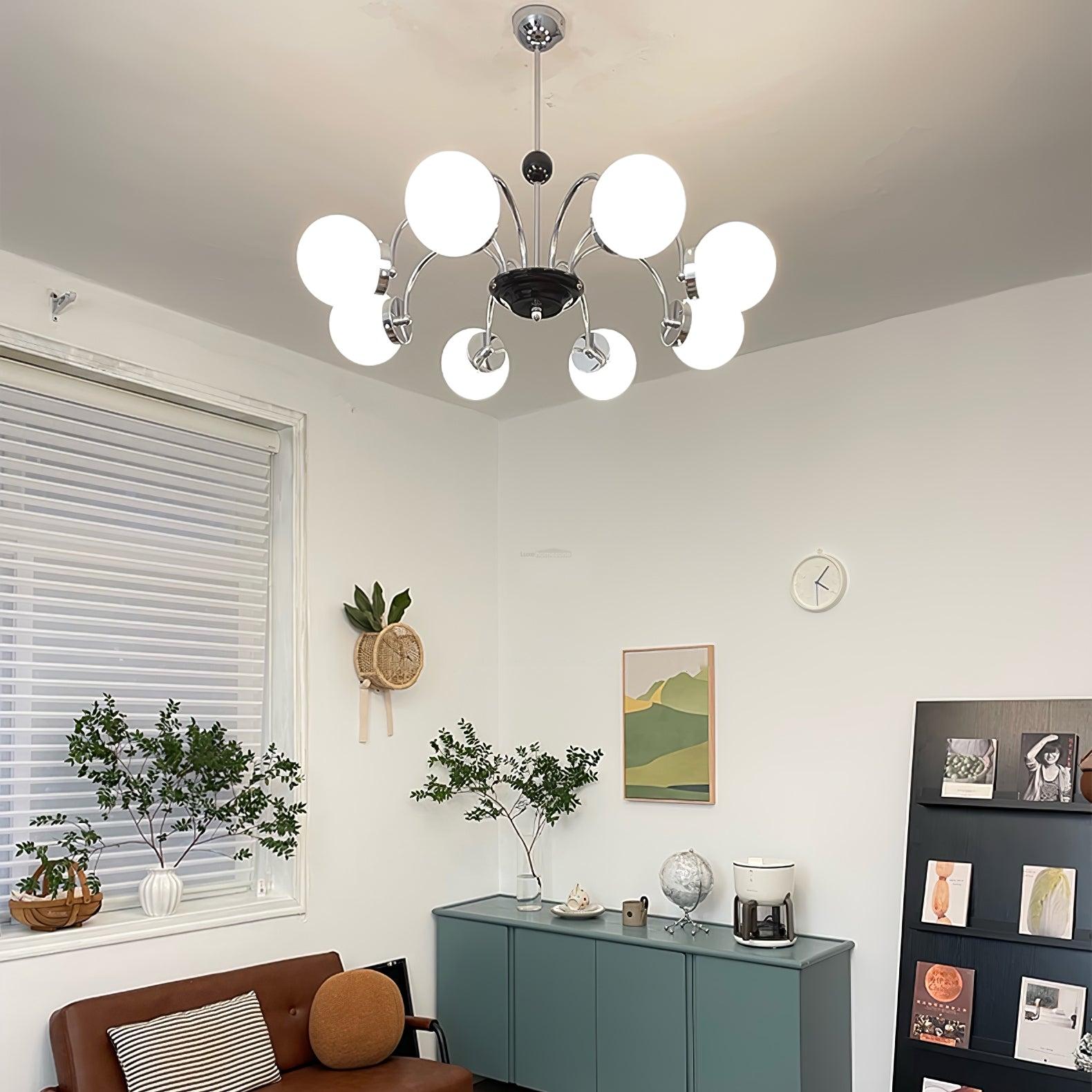 Yisu Glass Globe Chandelier with 3/4/5/6/8 heads - Bend, Marshmallow Chandelier, Optimized-1-Luxehomezone