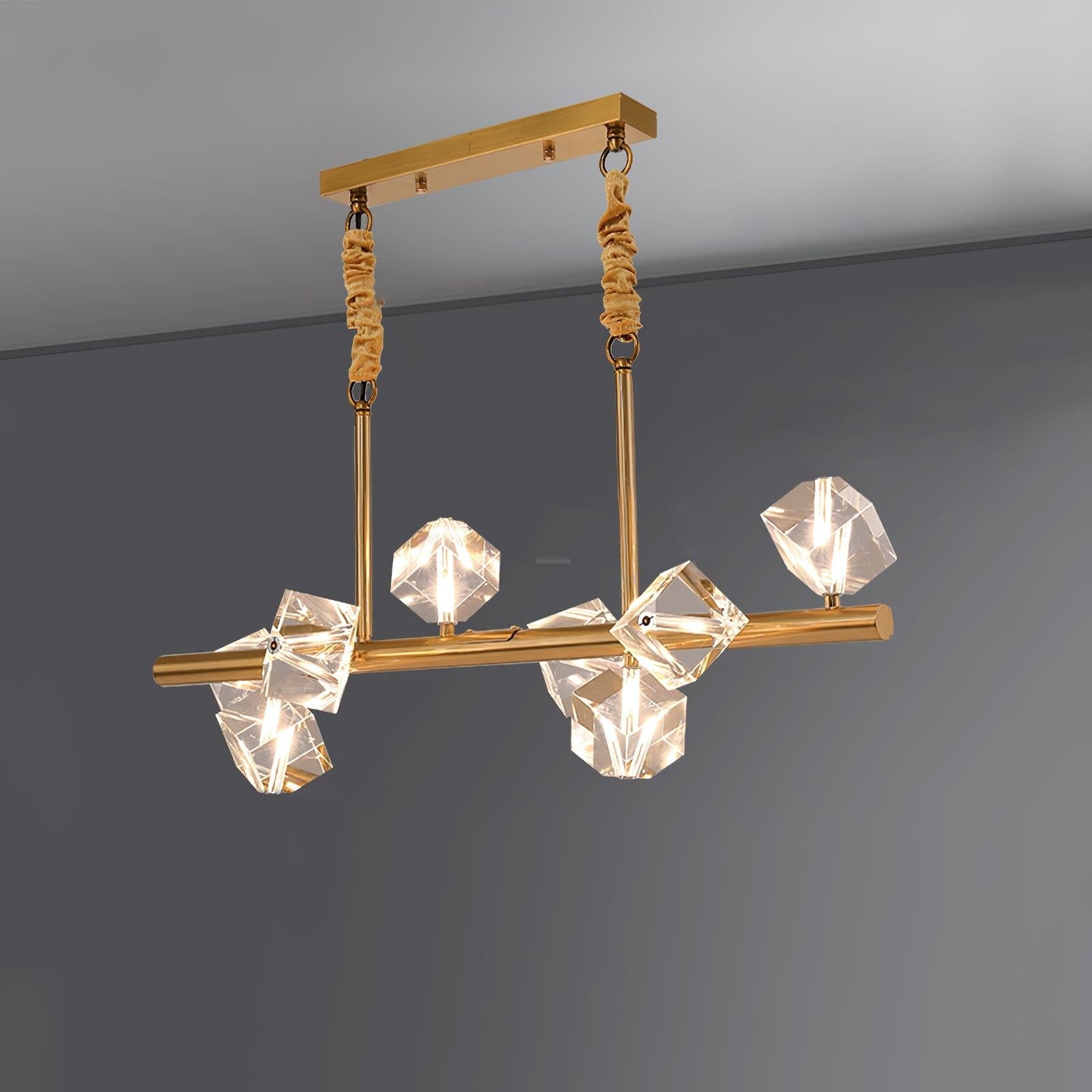 Takku Crystal Linear Chandelier - Black, Gold-1-Luxehomezone