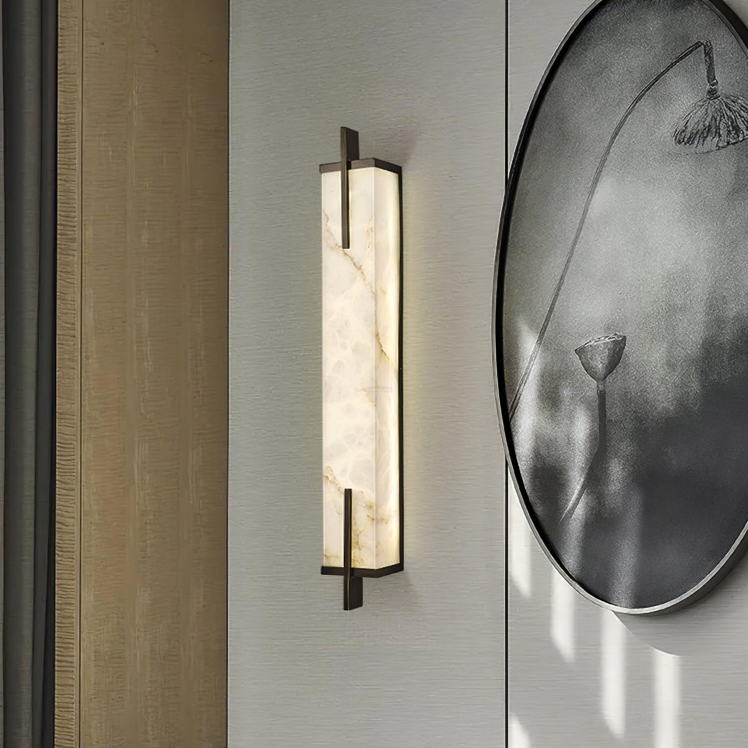 Calliope Wall Lamp Alabaster - Alabaster, Alabaster Wall Lamp-1-Luxehomezone