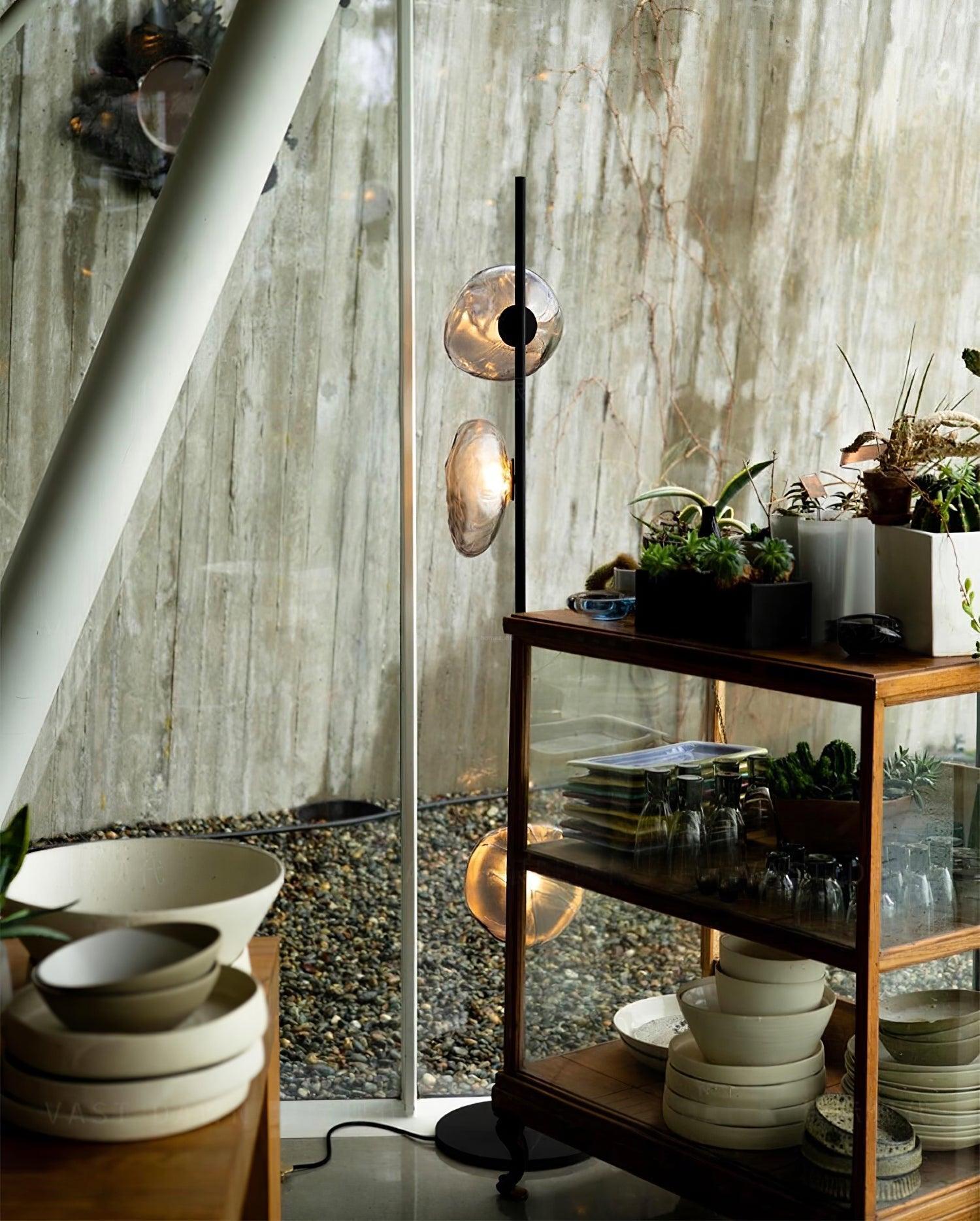 Glass Petals Floor Lamp with 3/6 heads - Art Glass-1-Luxehomezone