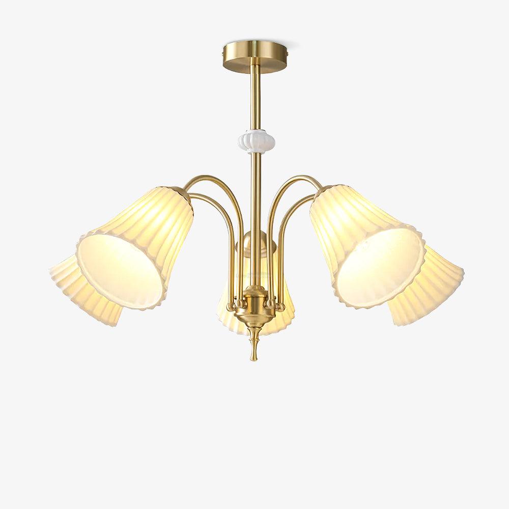 Medieval Ceramic Trumpet Chandelier with 3/5/8 lamps - Flower Ceramic-1-Luxehomezone
