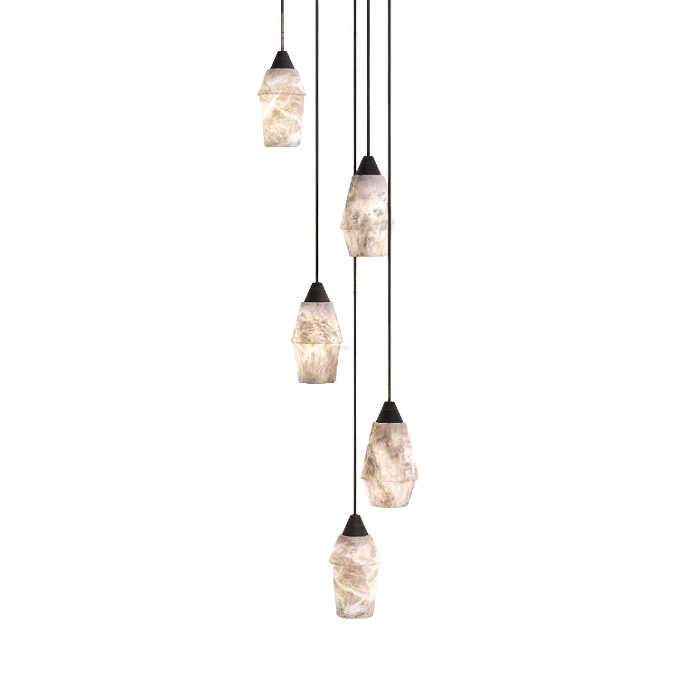 TEN MA DO Alabaster Pendant Light - Alabaster, Alabaster Pendant-1-Luxehomezone