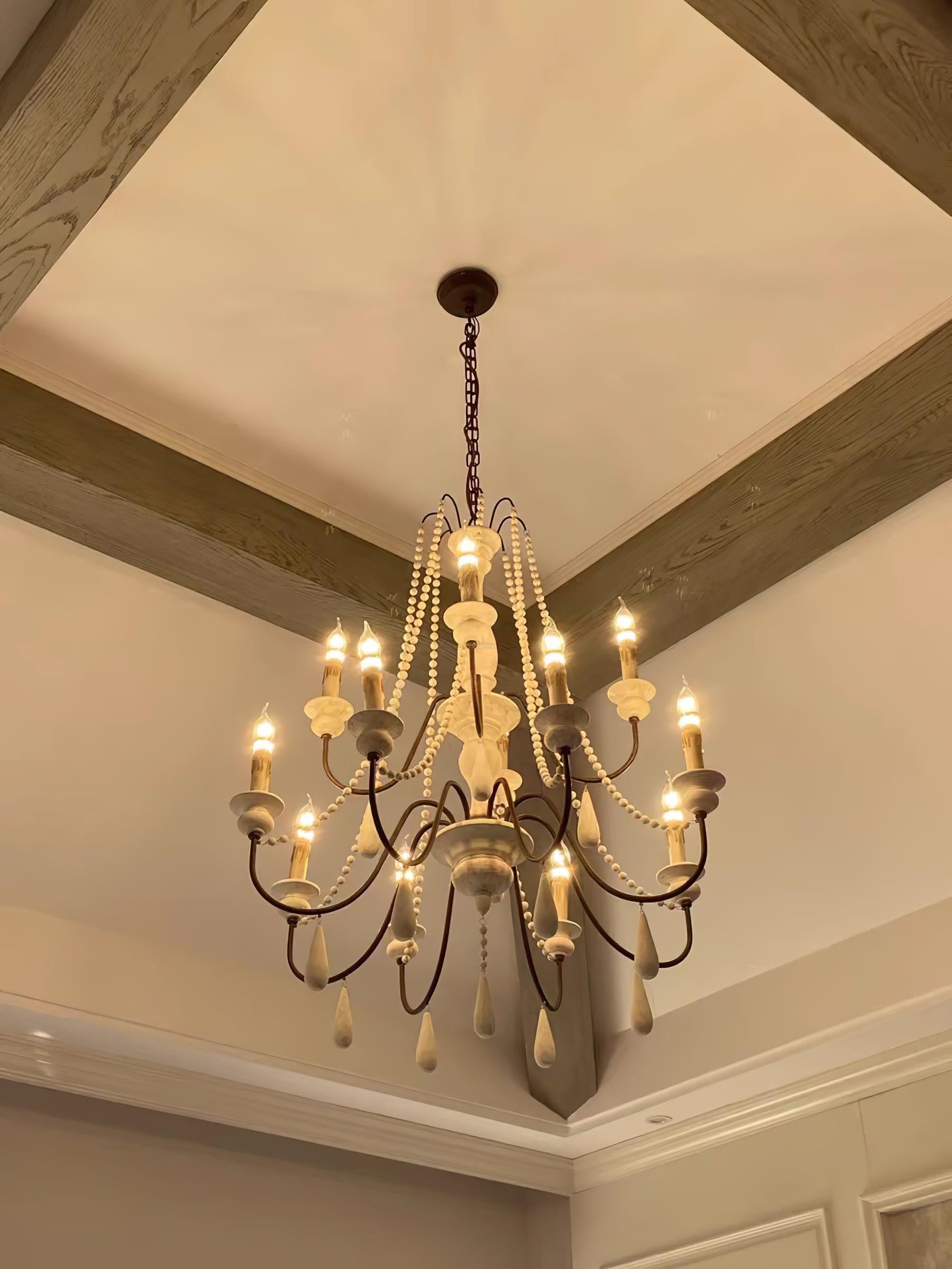 Candle Style Beaded Chandelier Φ 29.5″ - Candle-1-Luxehomezone
