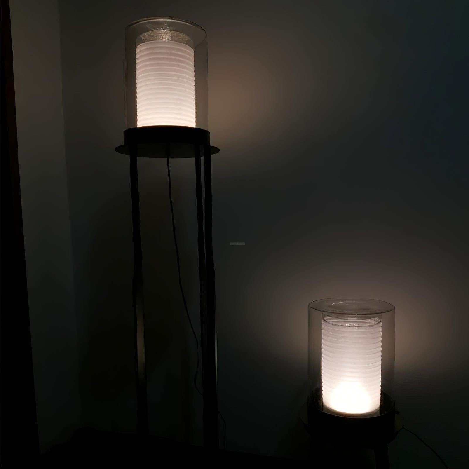 Dual Cylinder Glass Floor Lamp ∅ 12.6″ - Luxehomezone