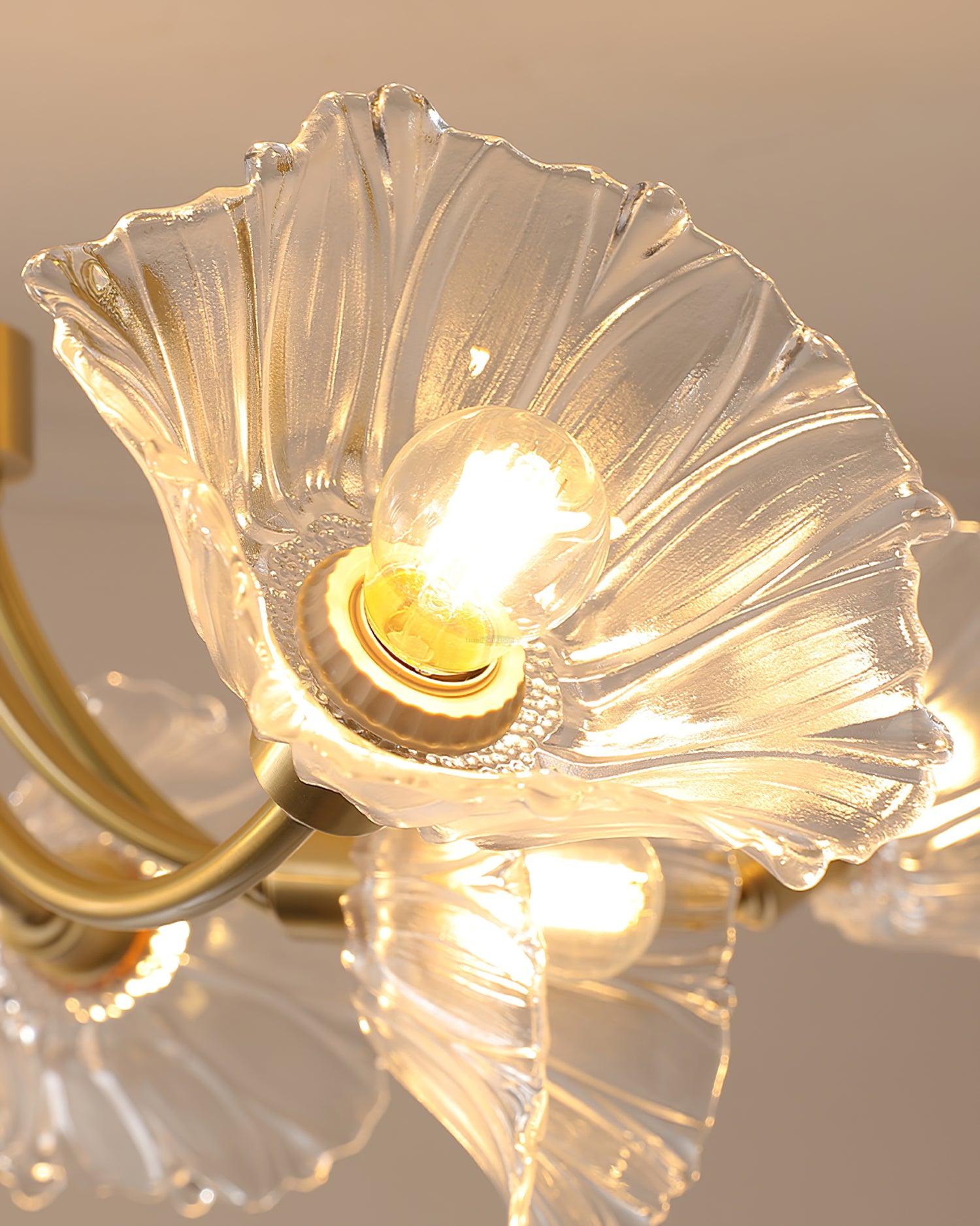 Kalin Flower Glass Chandelier with 3/5/8 heads - Luxehomezone