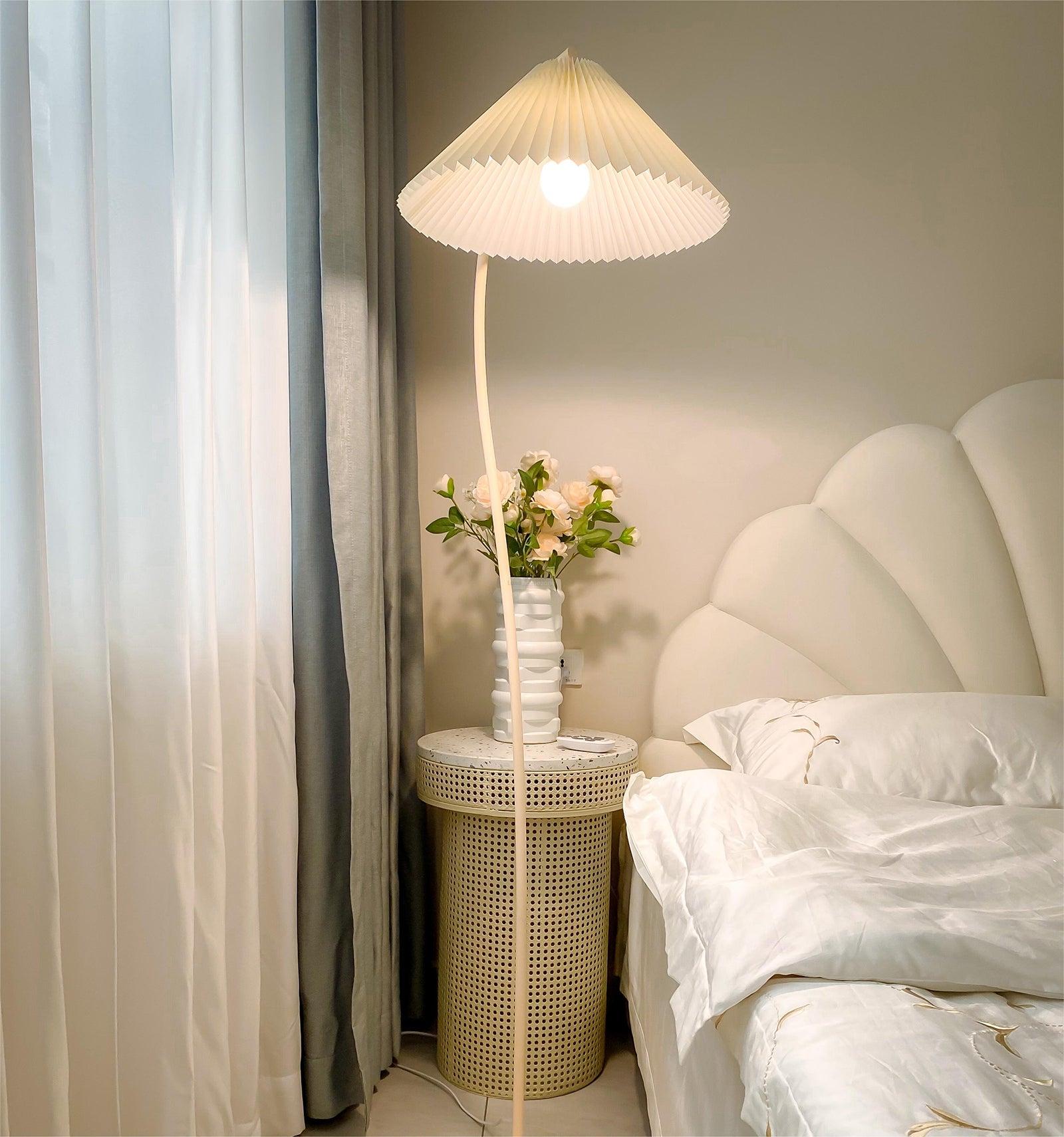 Crescini Pleated Floor Lamp ∅ 11.8″ - Drapery-1-Luxehomezone