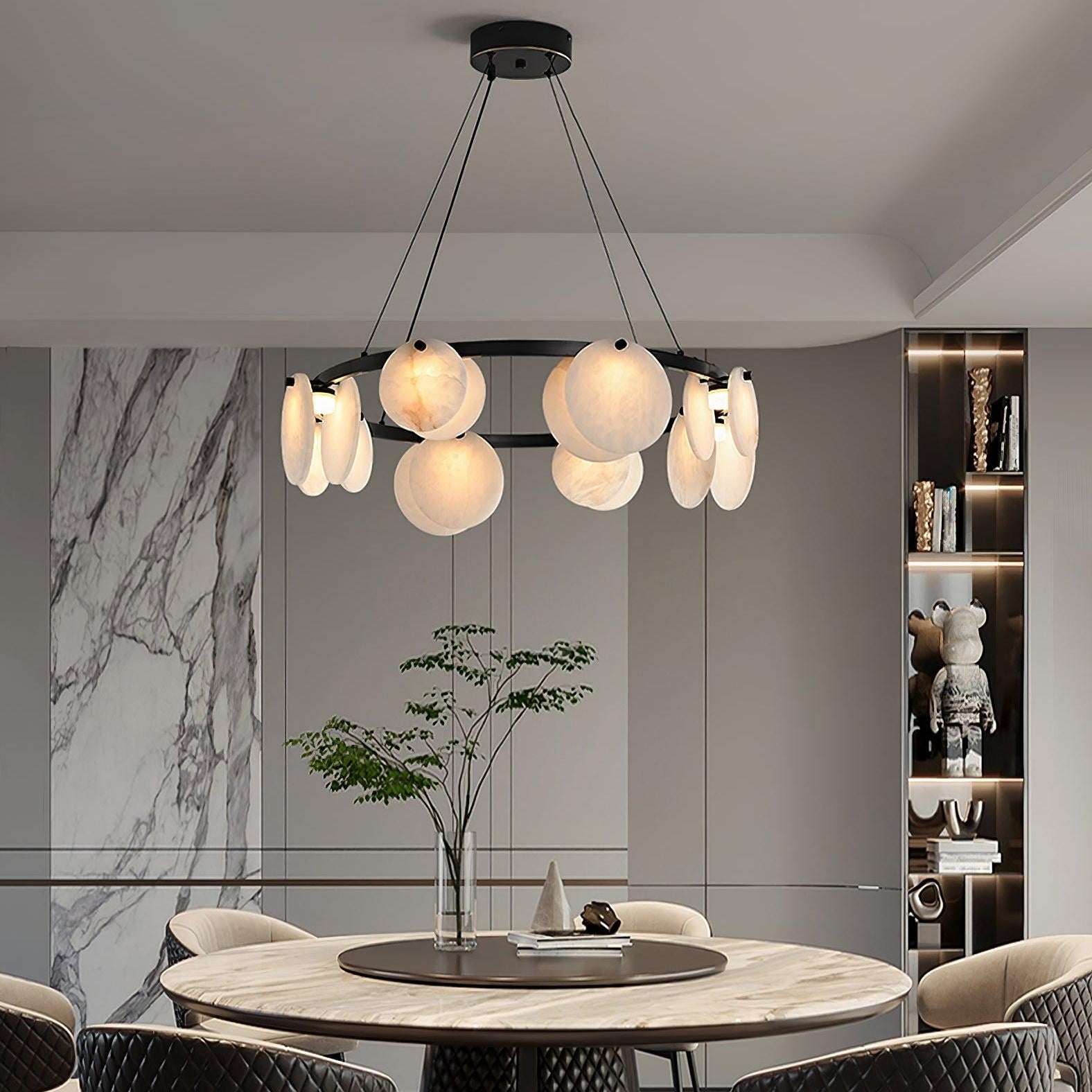 Trinidad Alabaster Chandelier - Alabaster, Alabaster Chandelier-1-Luxehomezone