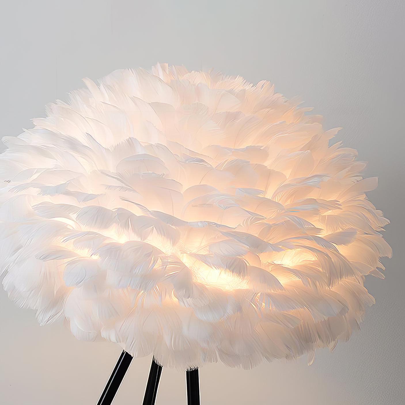 Eos Feather Floor Lamp  ∅ 19.6″ - Feather-1-Luxehomezone