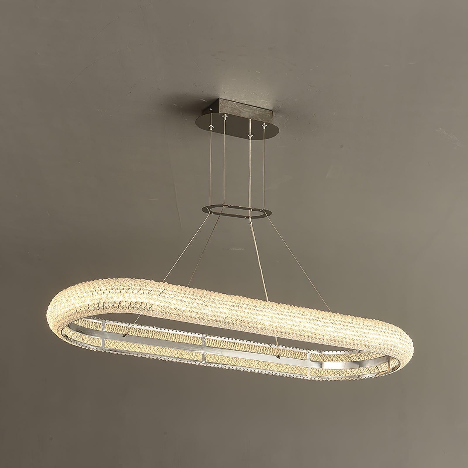 Asscher Ring Chandelier ∅ 17.7″ - Crystals-1-Luxehomezone