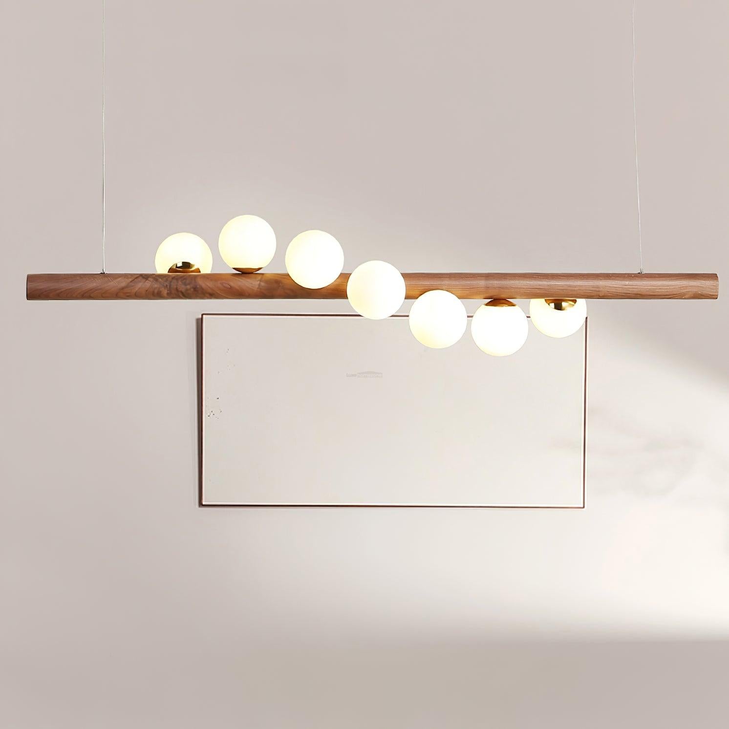 Scandinavian Wooden Pendant - Walnut & White, Wood-1-Luxehomezone